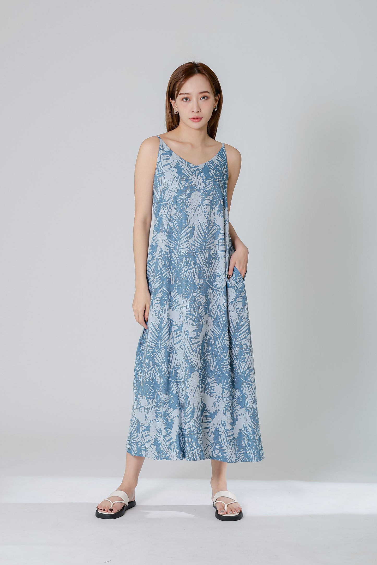 Dahlia Camisole Midi Dress - Denim