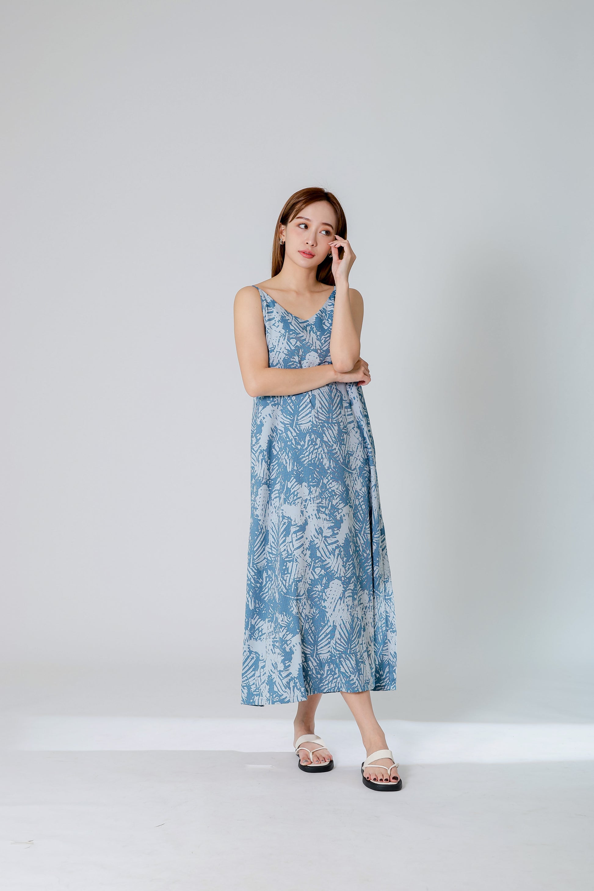 Dahlia Camisole Midi Dress - Denim