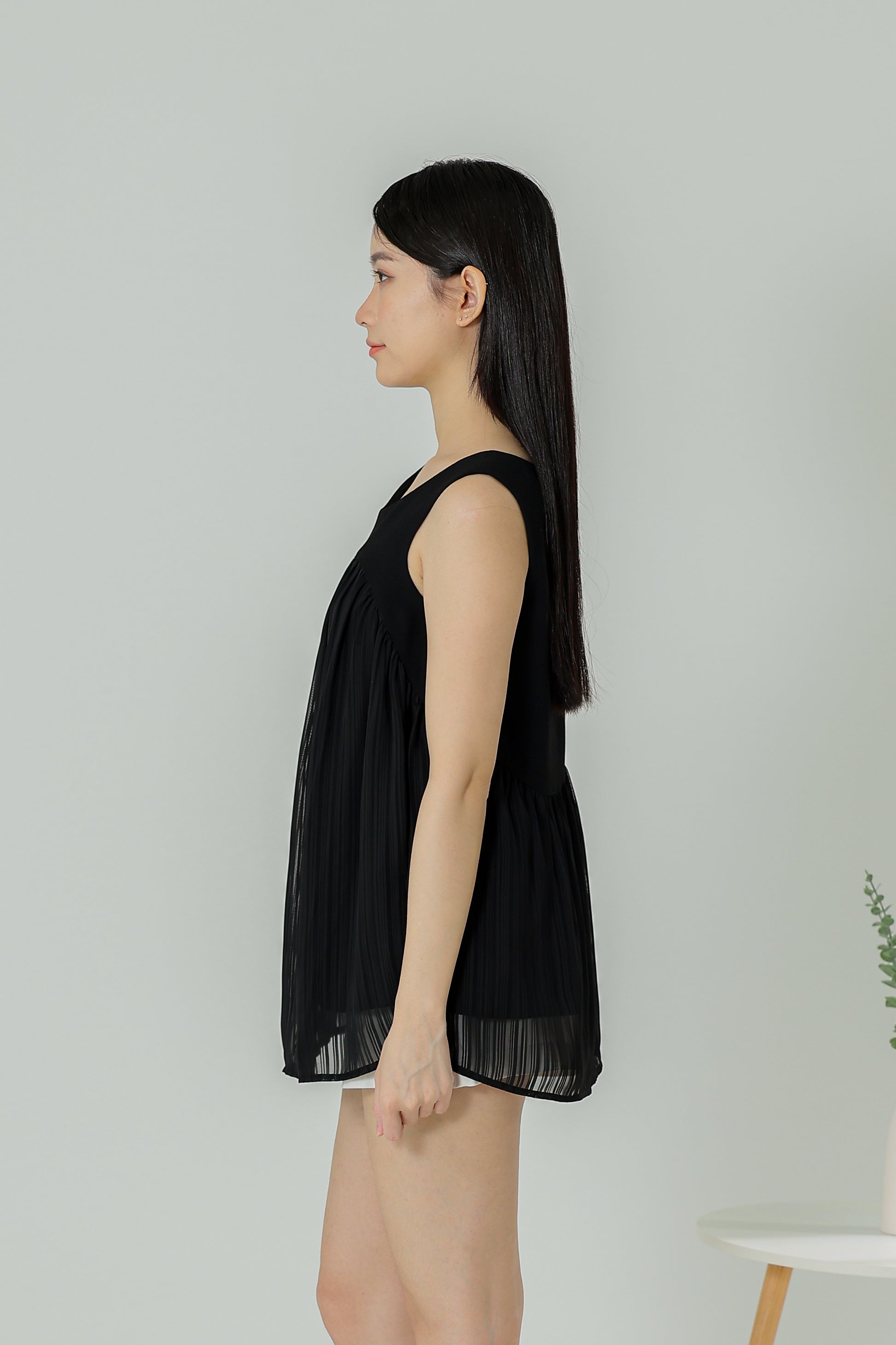 Daisy Flared Blouse - Black Stripes