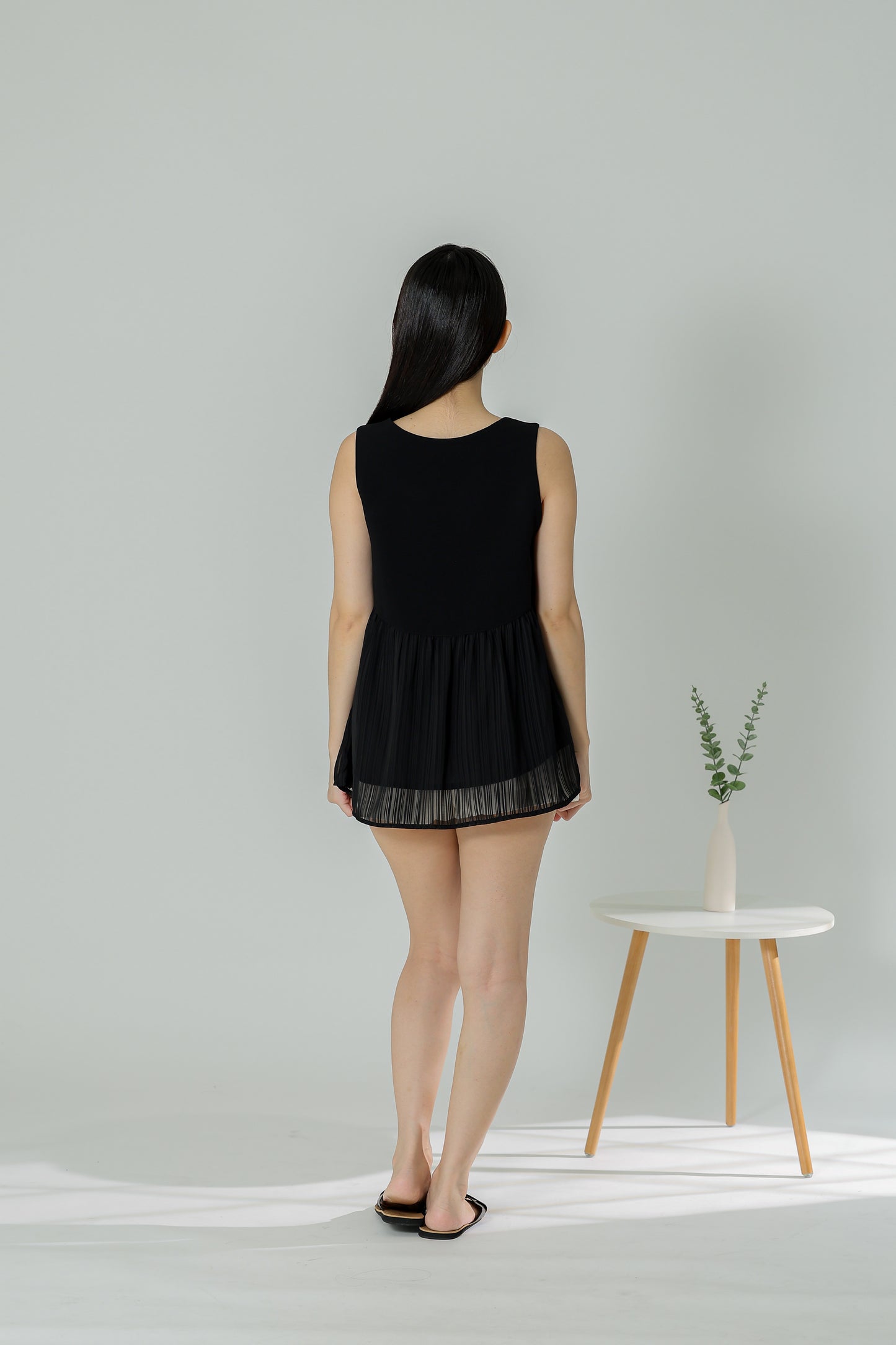 Daisy Flared Blouse - Black Stripes