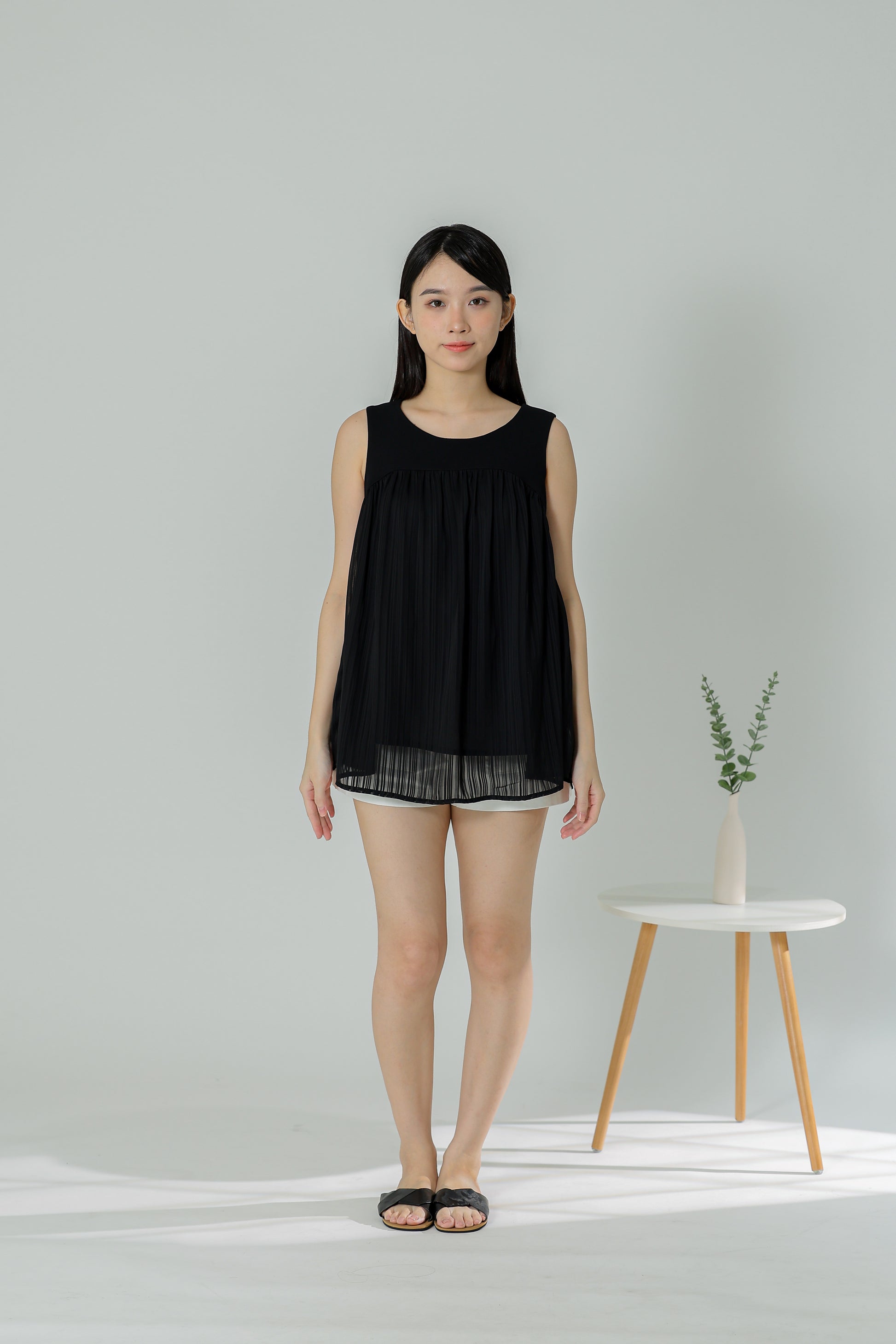 Daisy Flared Blouse - Black Stripes