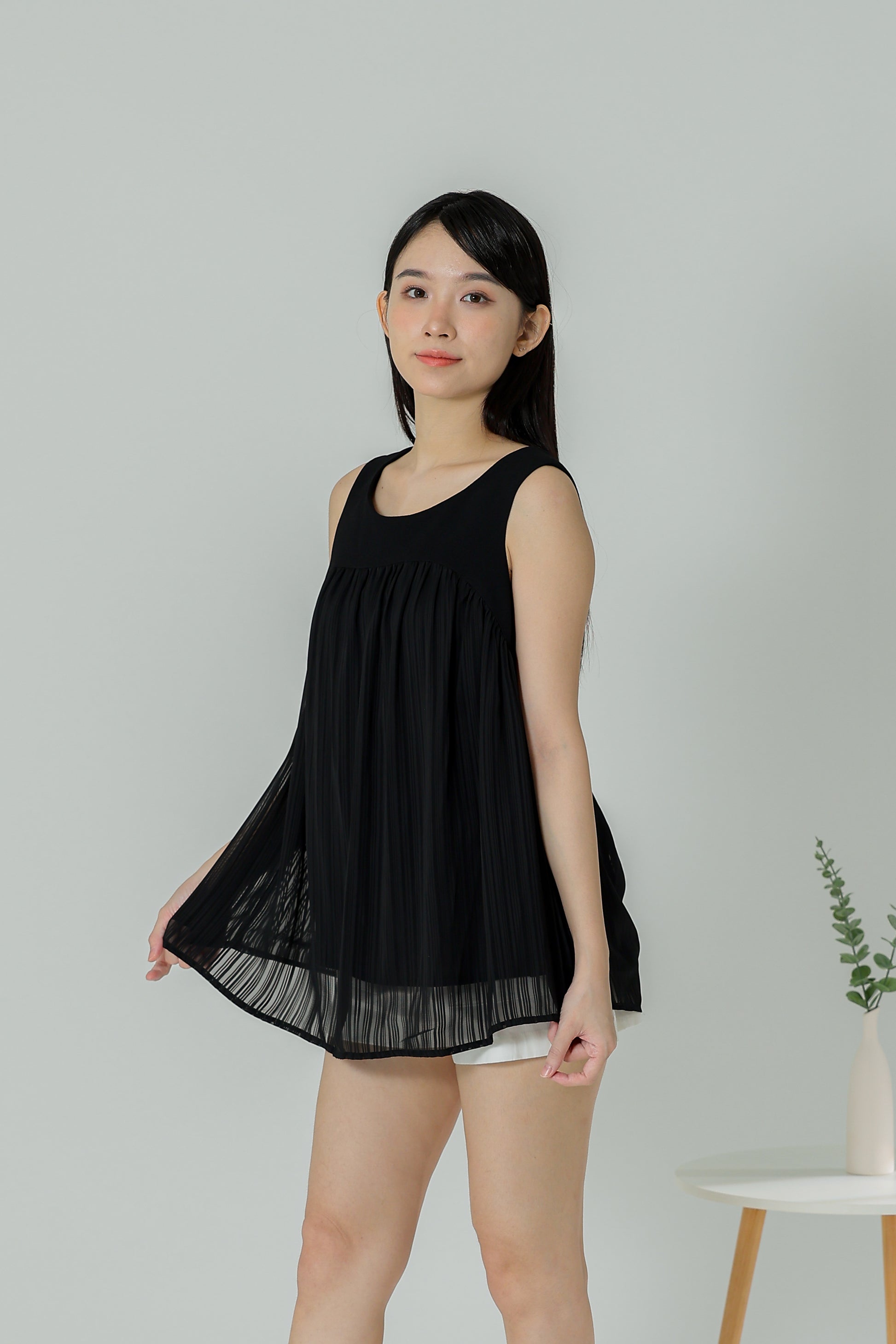 Daisy Flared Blouse - Black Stripes