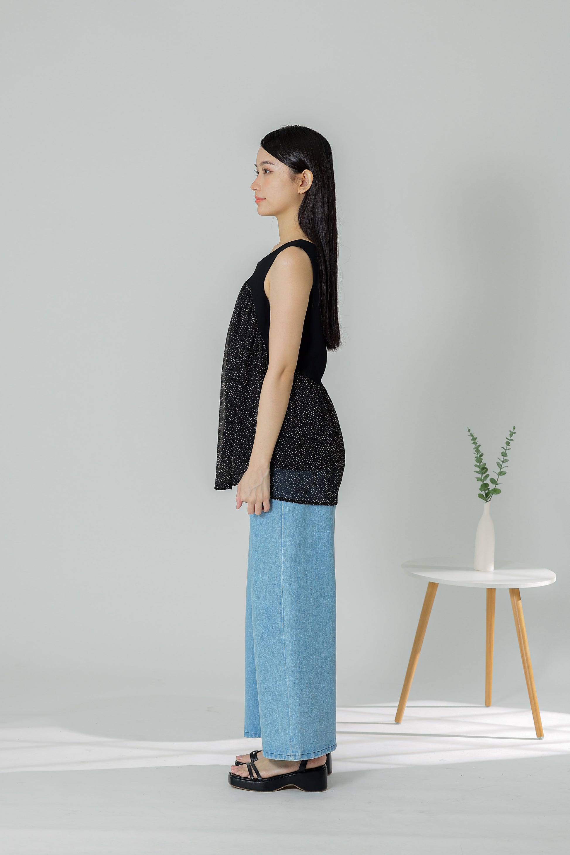 Daisy Flared Blouse - Polka