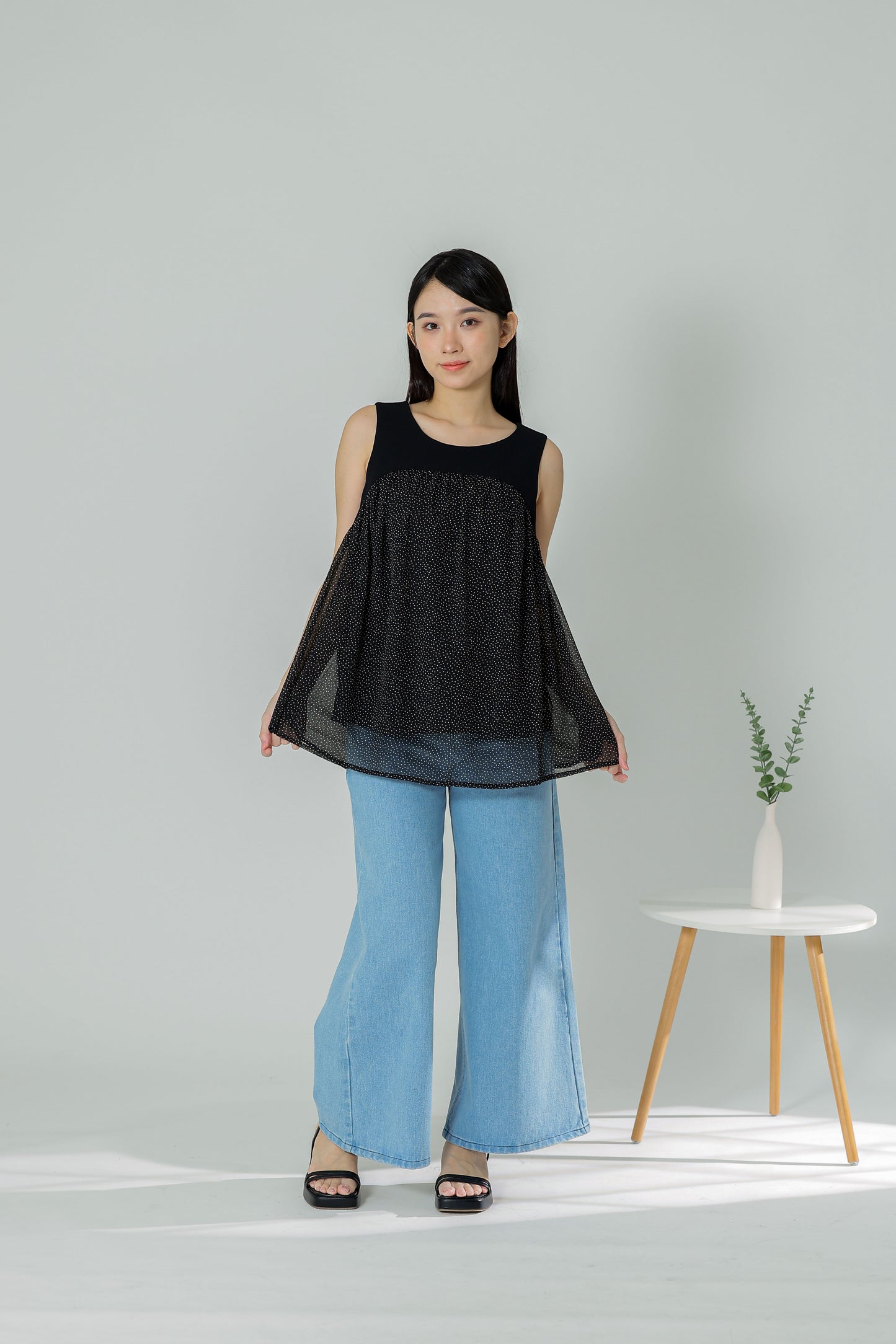 Daisy Flared Blouse - Polka