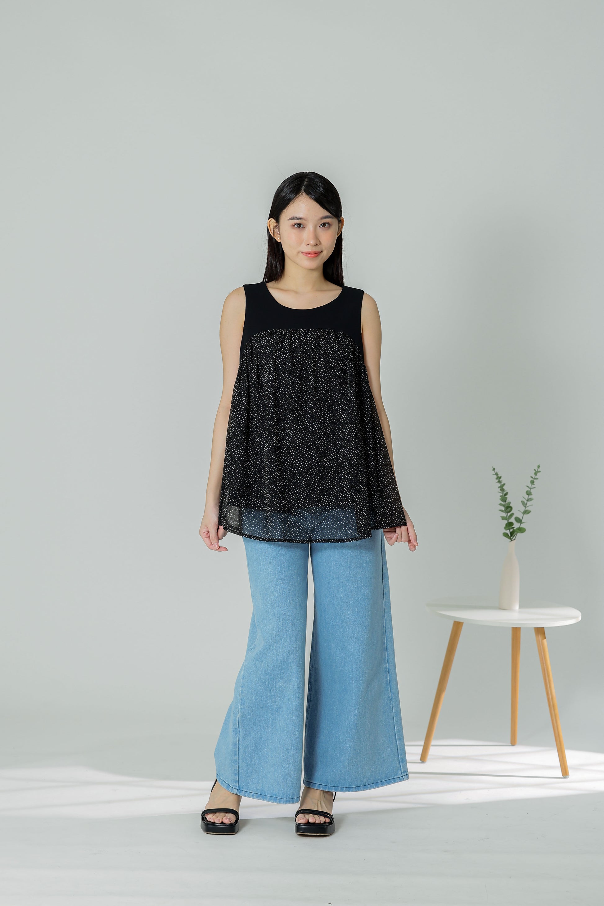 Daisy Flared Blouse - Polka