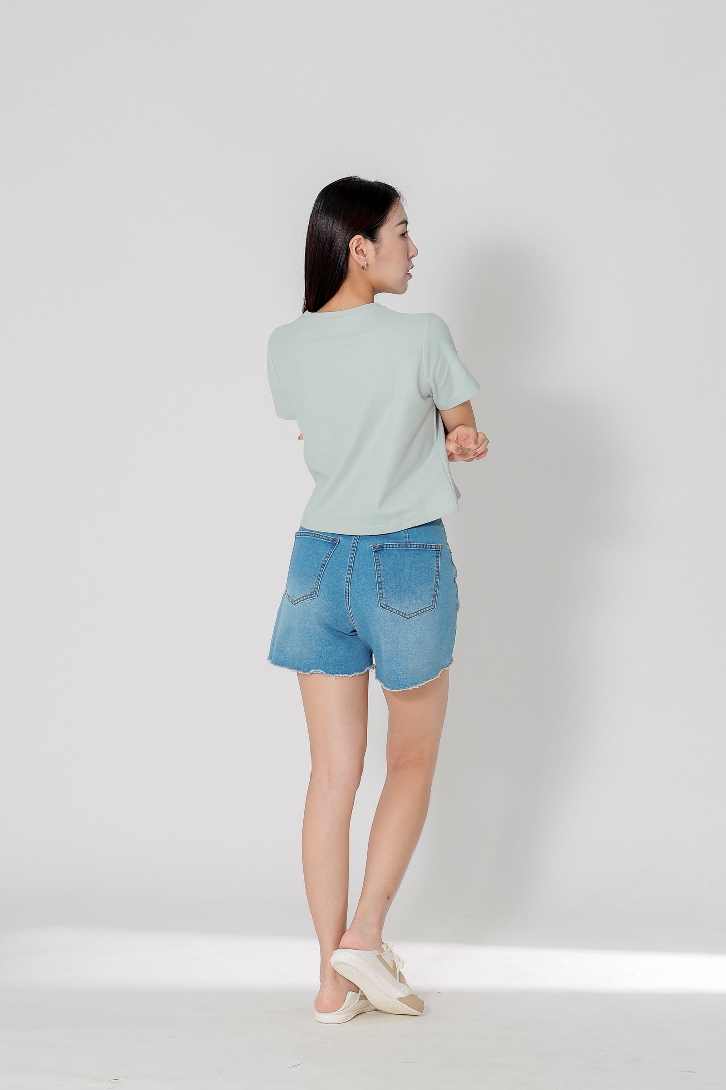 Dayna Round Neck Tee - Seafoam Green