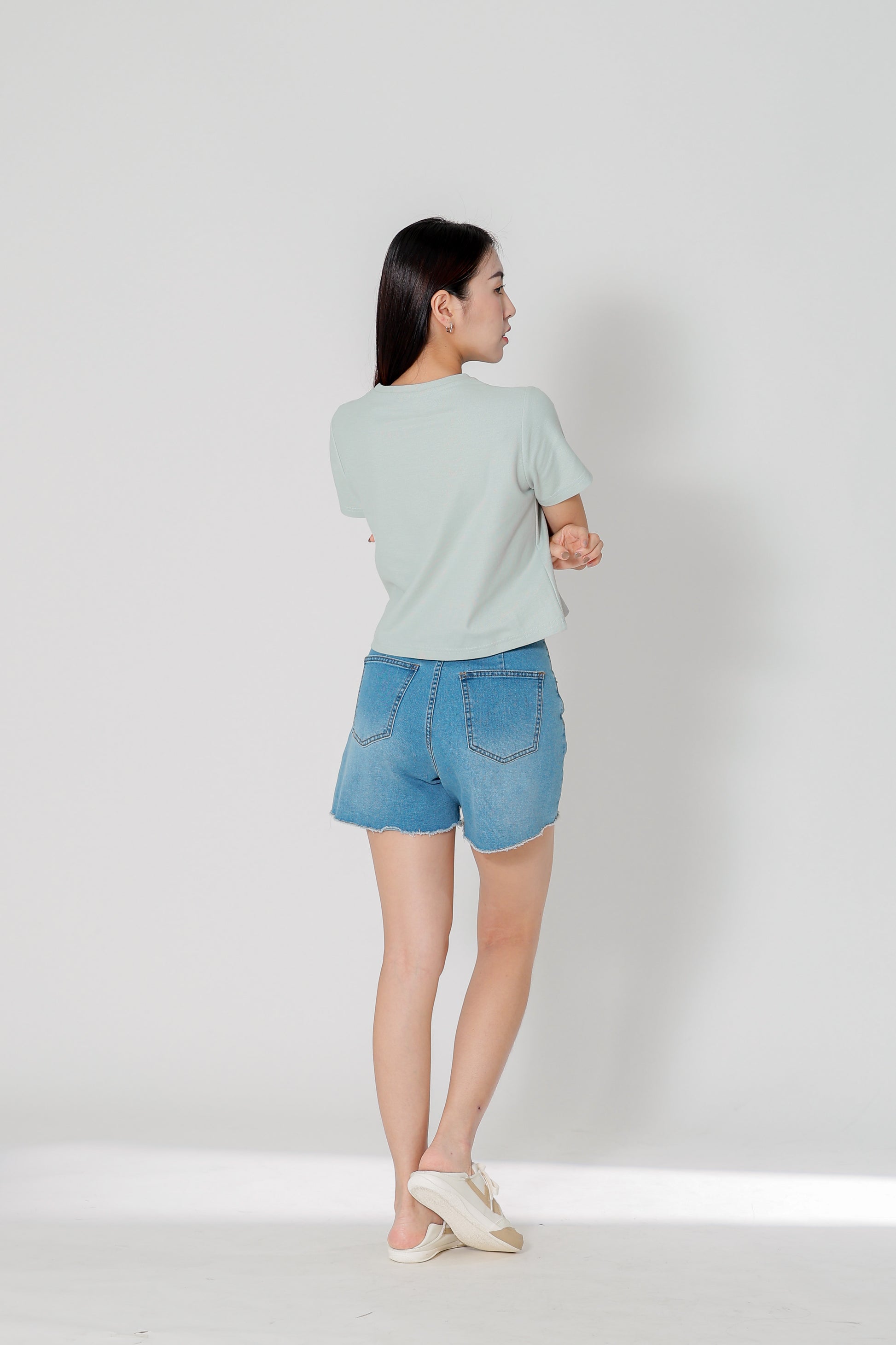 Dayna Round Neck Tee - Seafoam Green