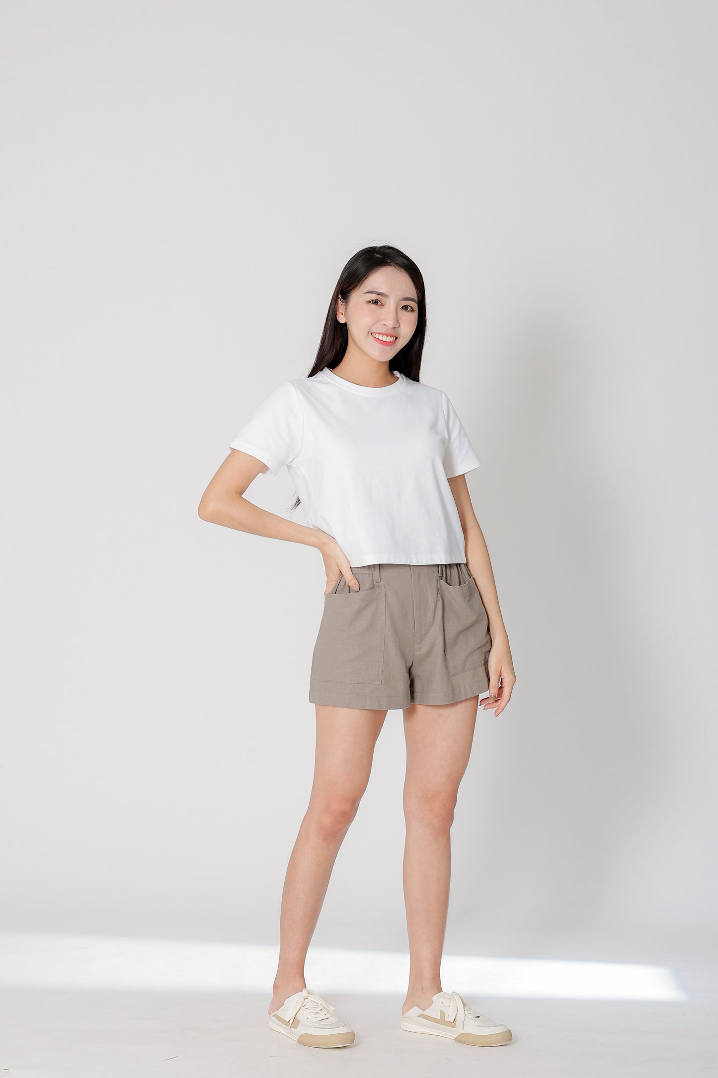 Dayna Round Neck Tee - Ivory