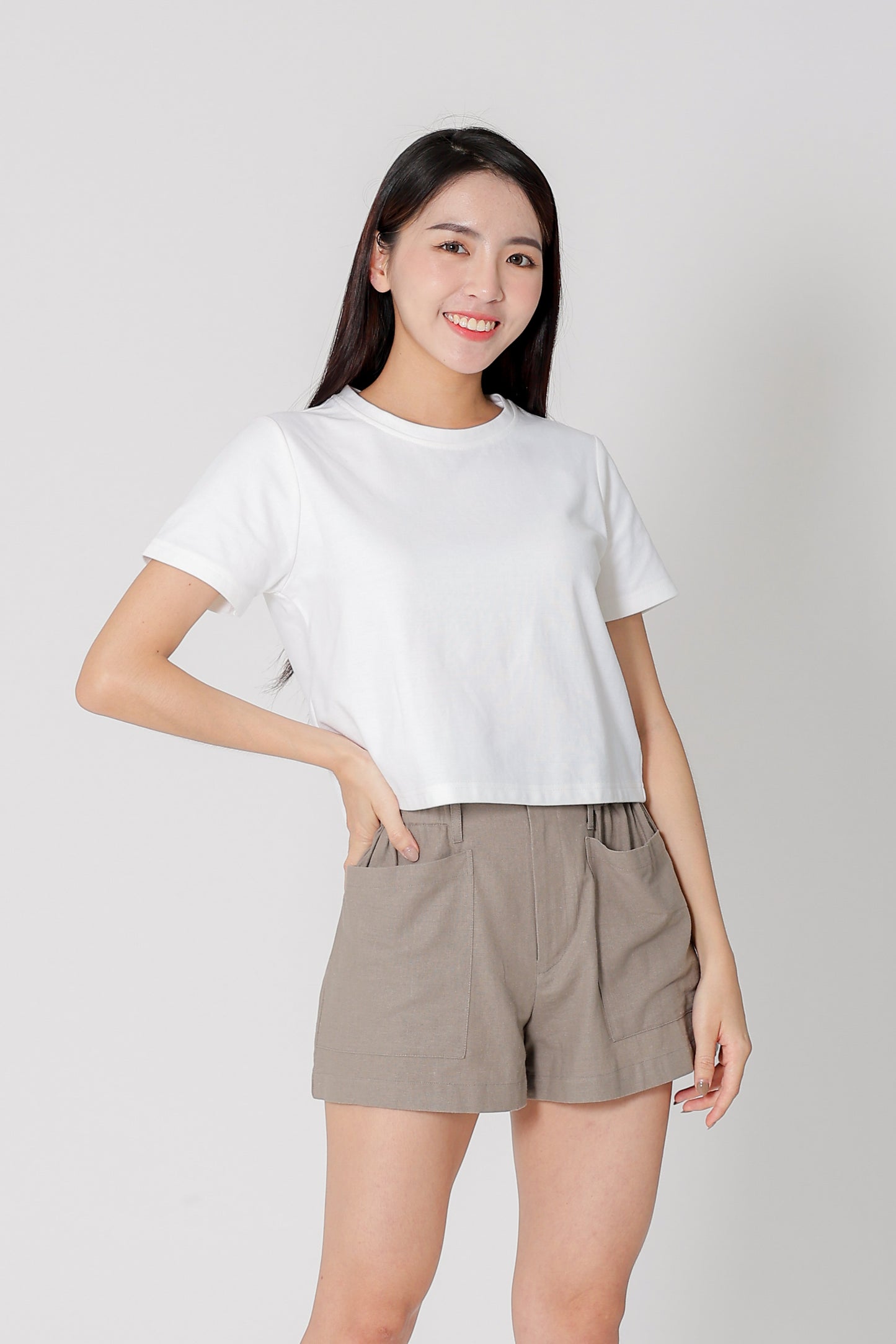 Dayna Round Neck Tee - Ivory
