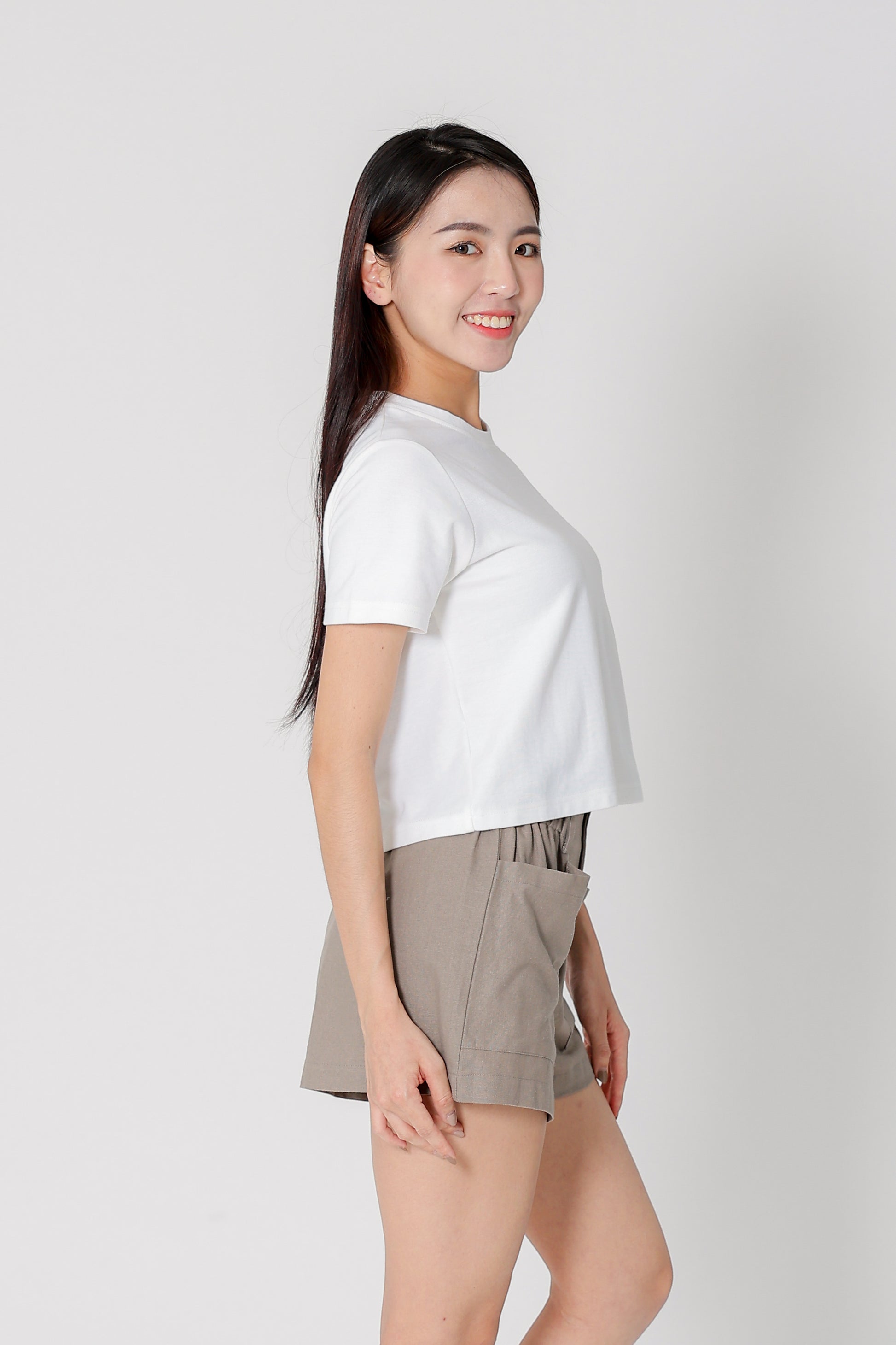 Dayna Round Neck Tee - Ivory