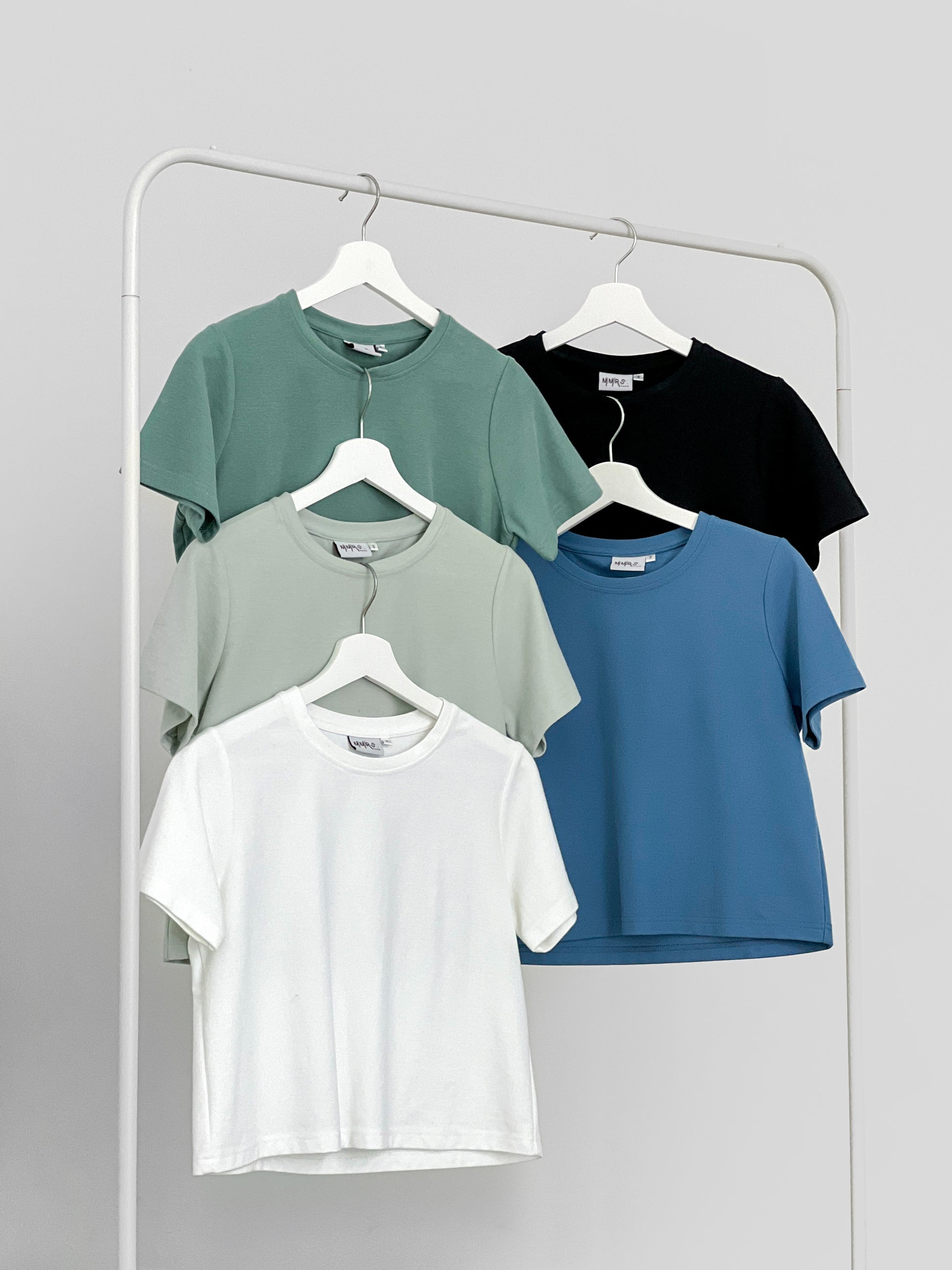 Dayna Round Neck Tee - Steel Blue