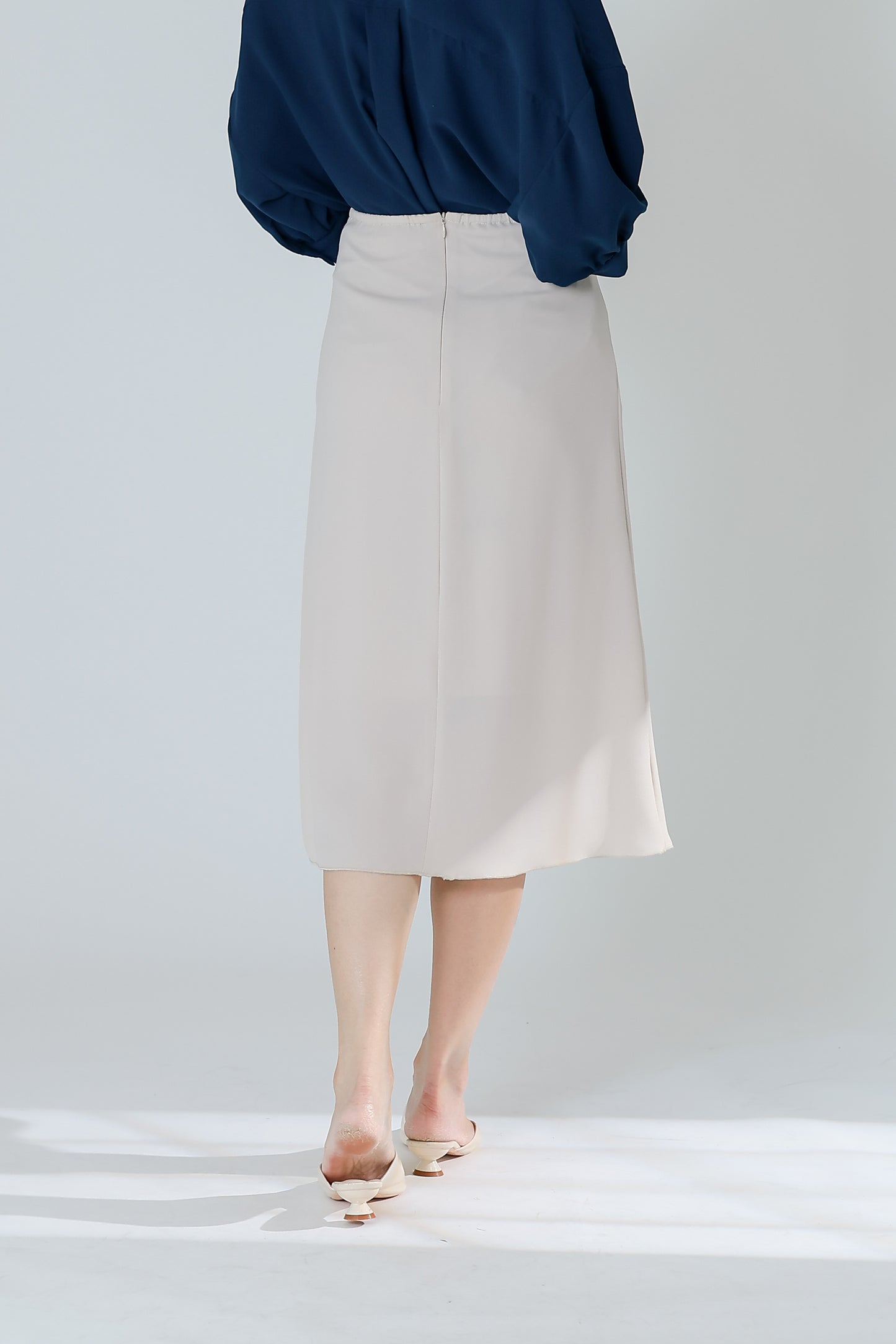 Delphina A Line Skirt - Beige