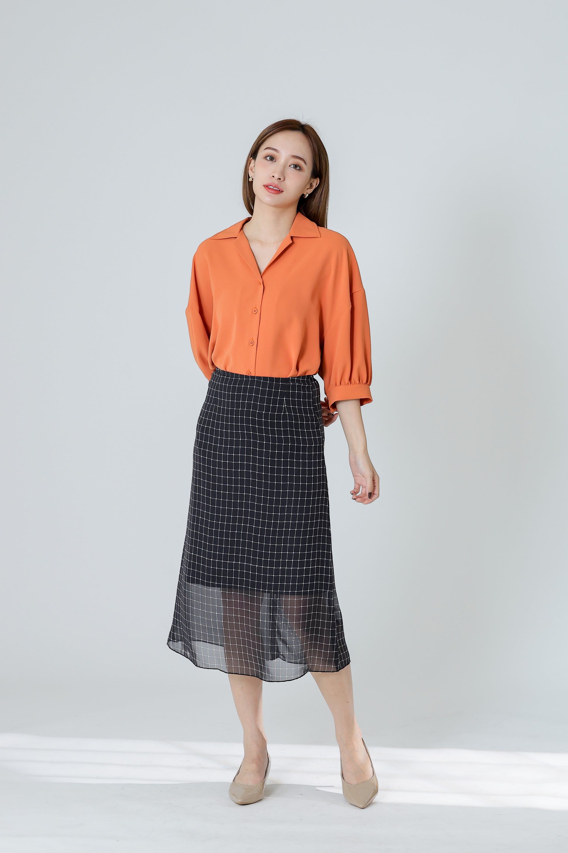 Delphina A Line Skirt - Black