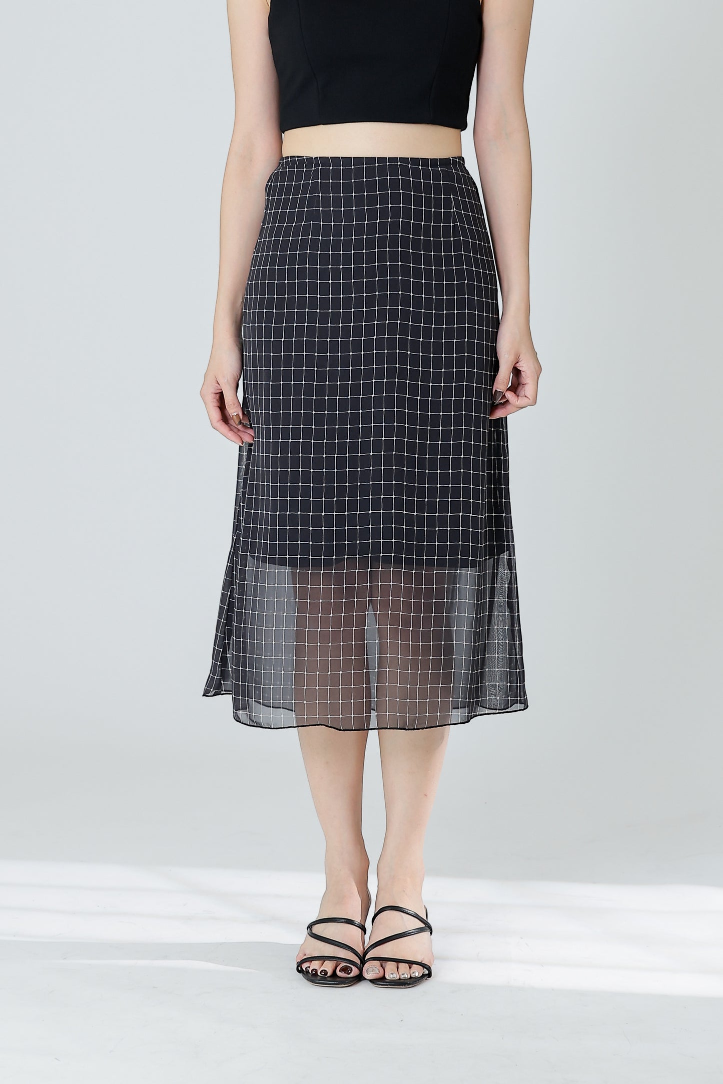 Delphina A Line Skirt - Black