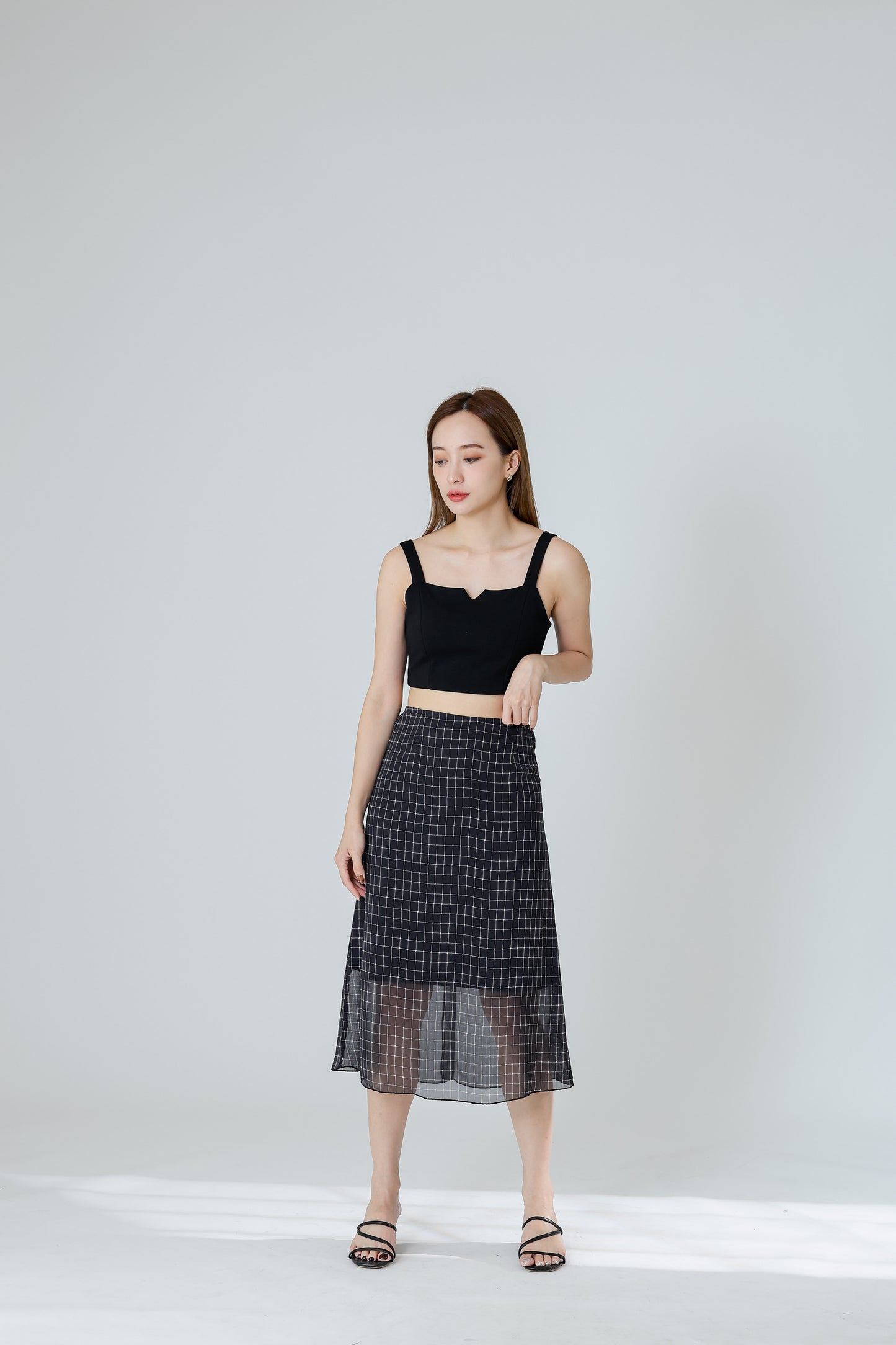 Delphina A Line Skirt - Black
