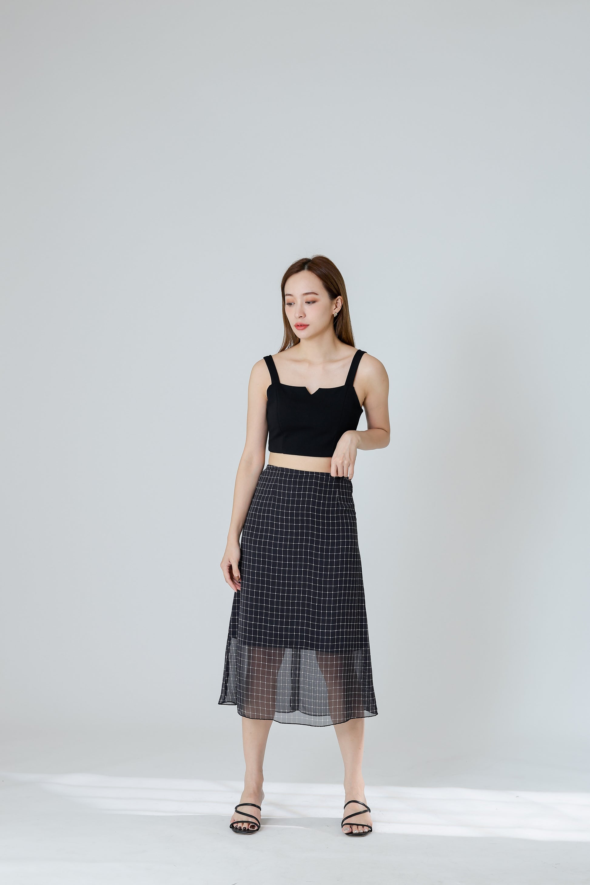 Delphina A Line Skirt - Black