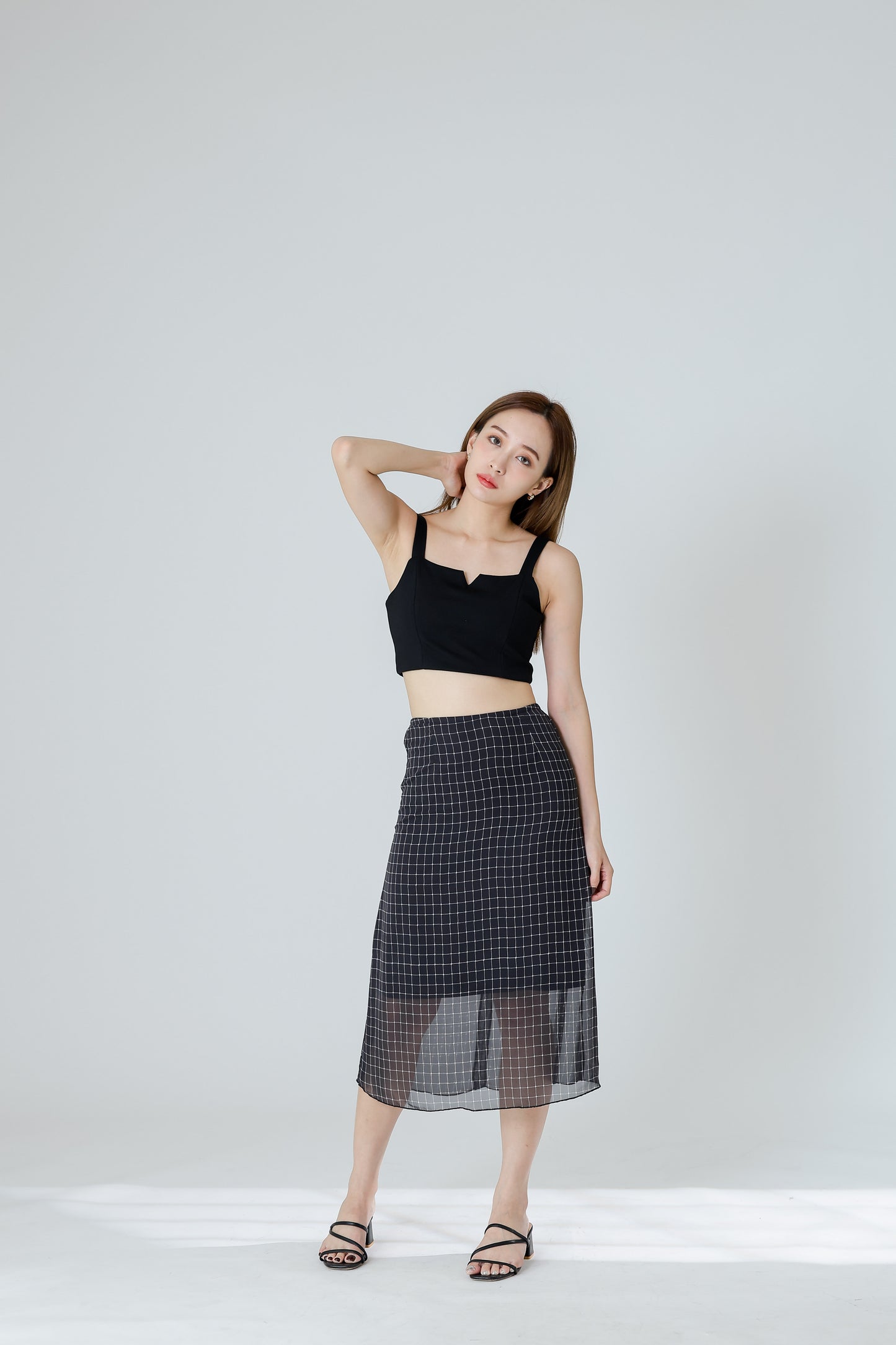 Delphina A Line Skirt - Black