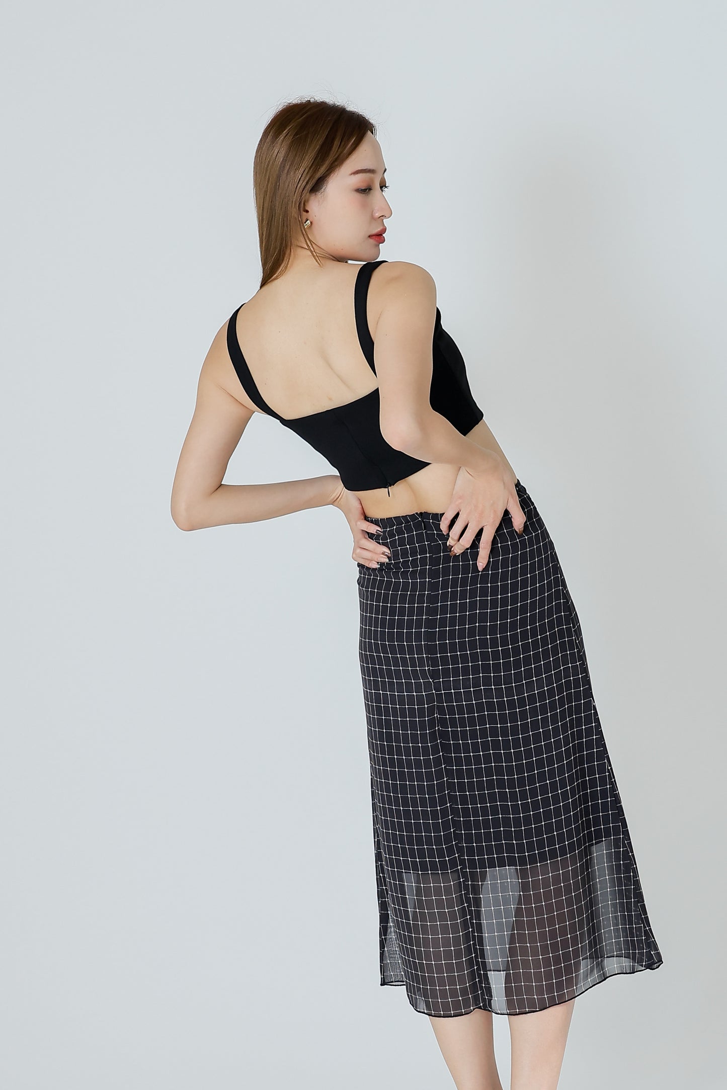 Delphina A Line Skirt - Black