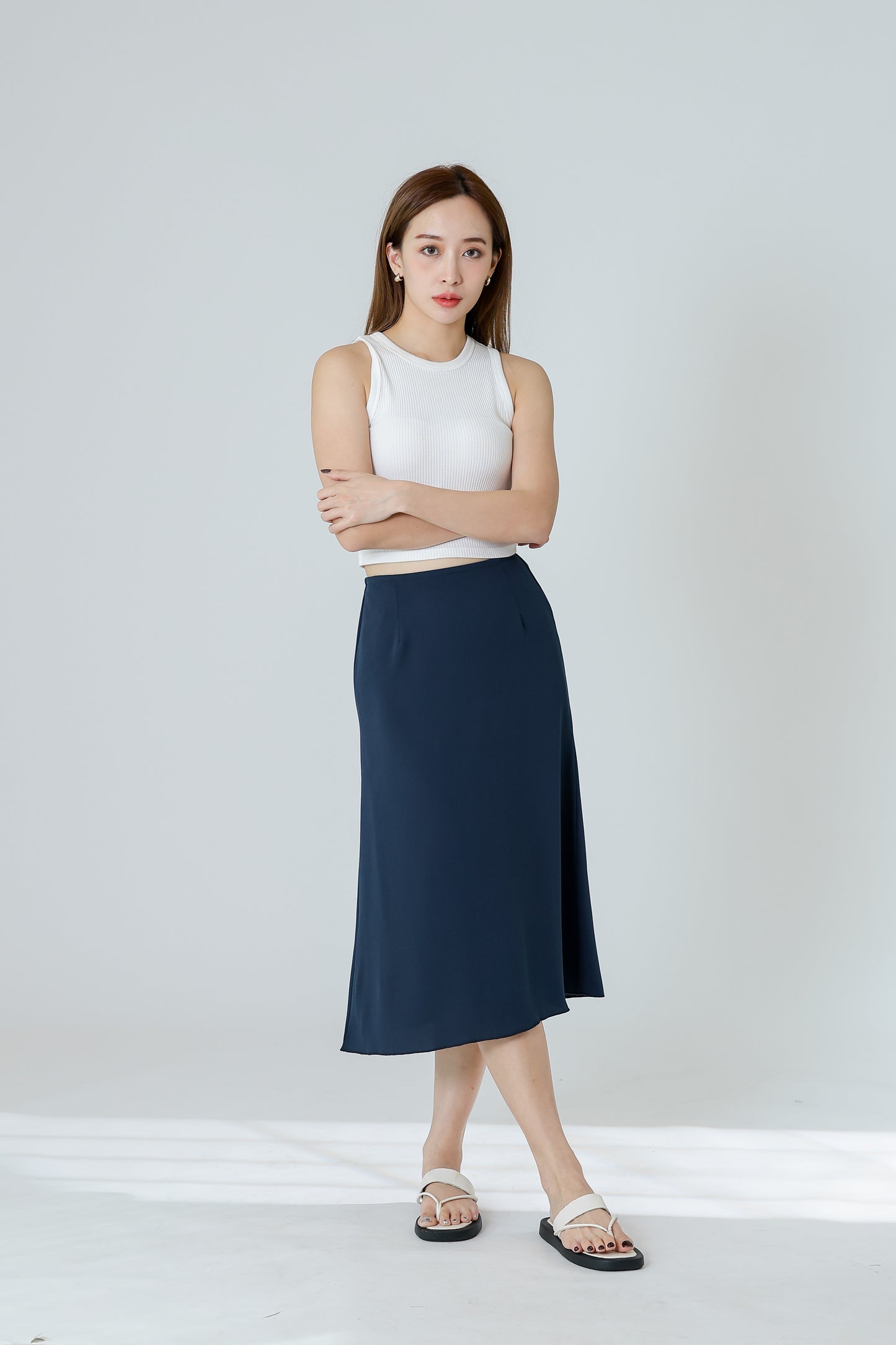 Delphina A Line Skirt - Navy