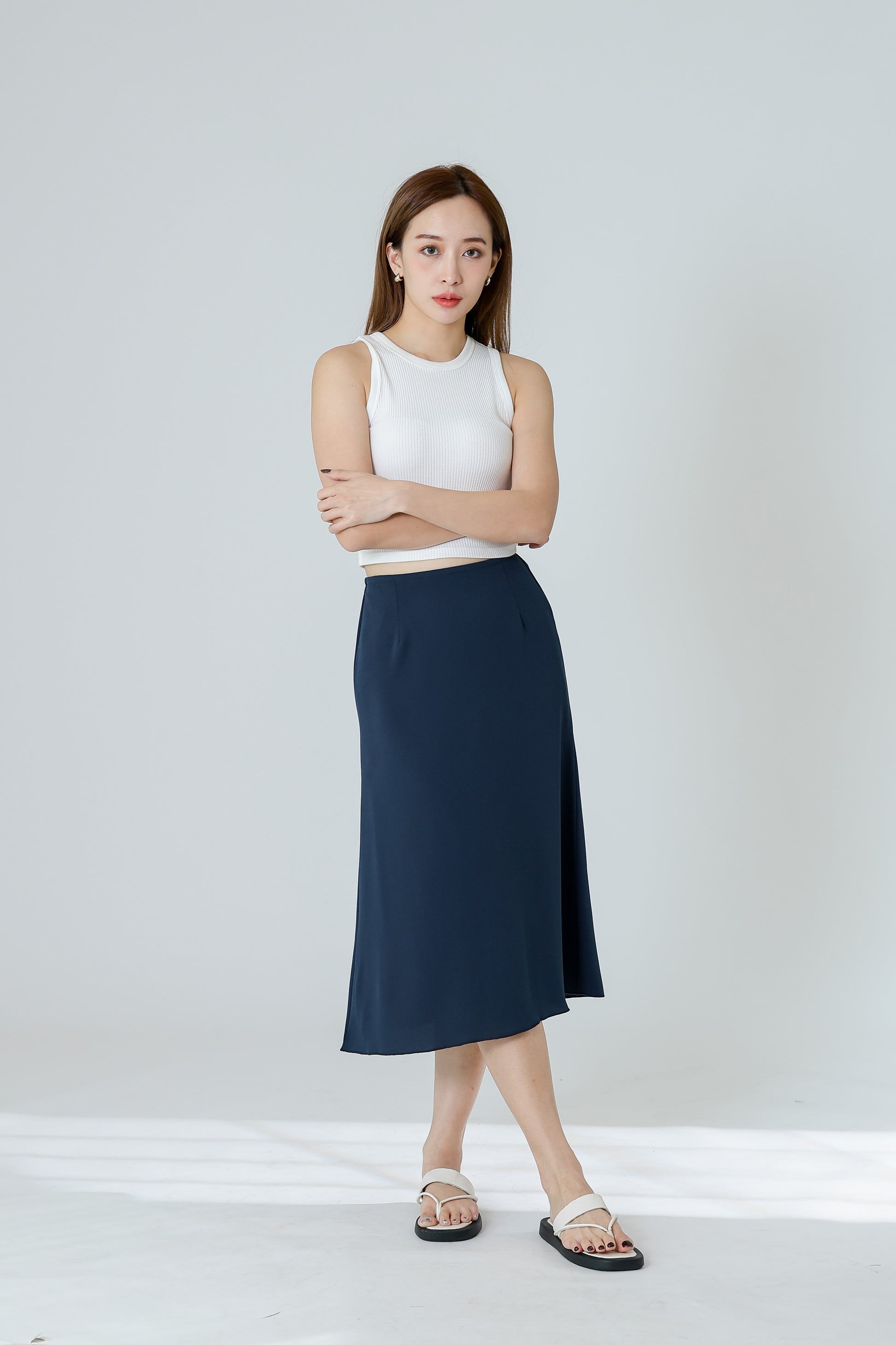 Delphina A Line Skirt - Navy