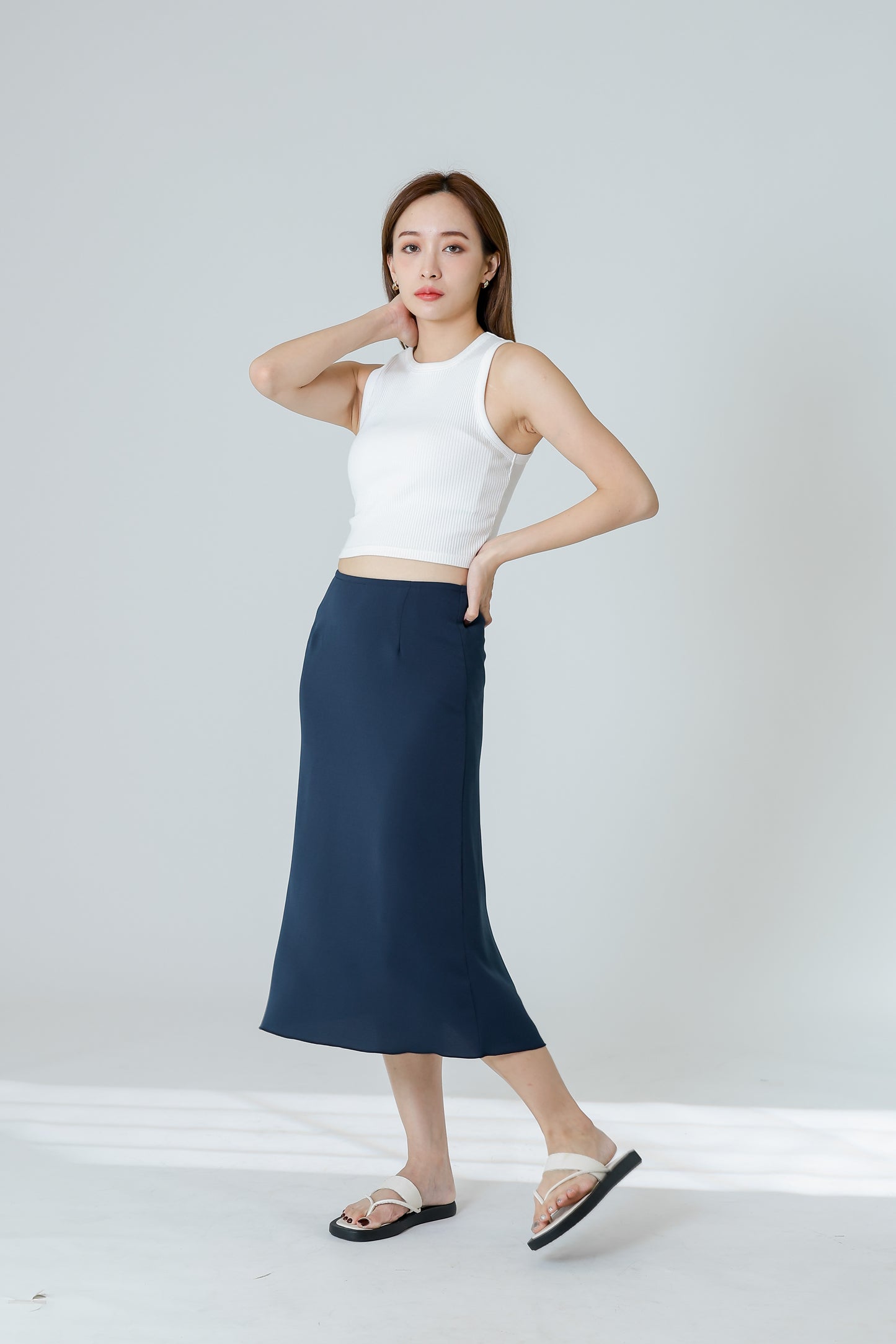Delphina A Line Skirt - Navy