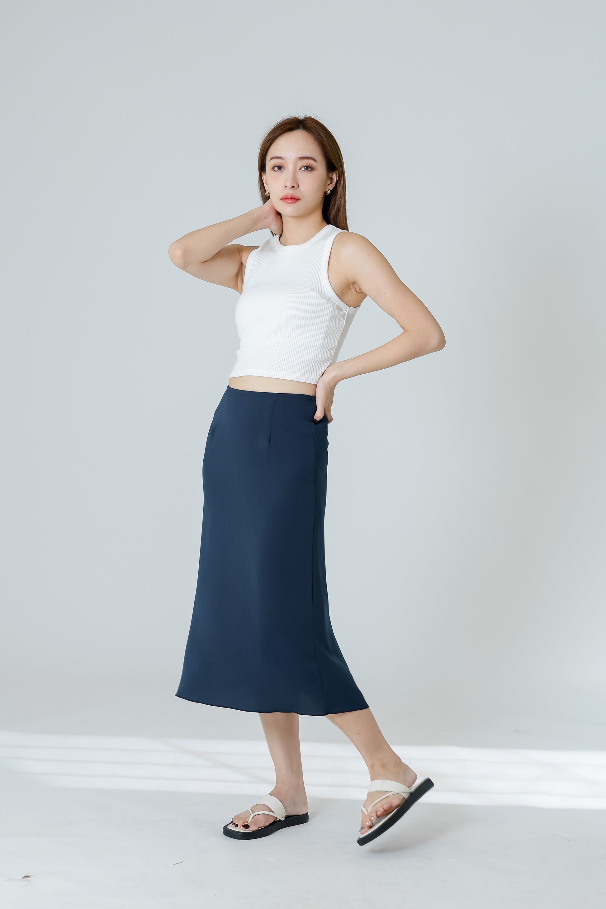 Delphina A Line Skirt - Navy