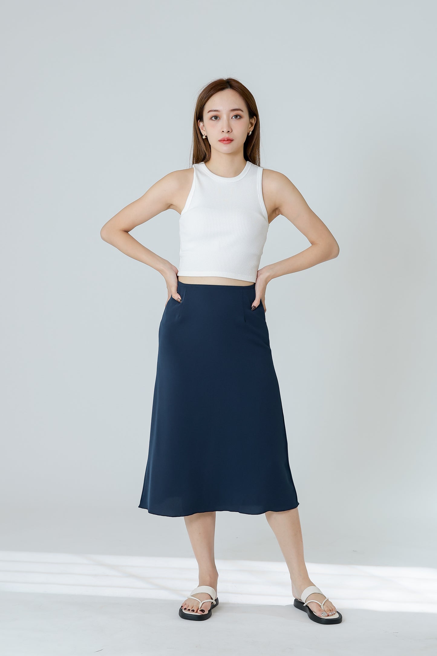 Delphina A Line Skirt - Navy