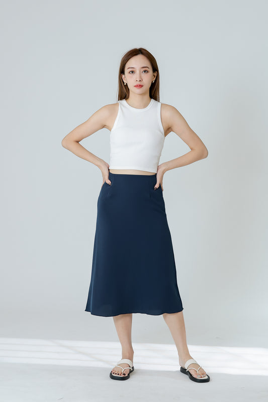 Delphina A Line Skirt - Navy