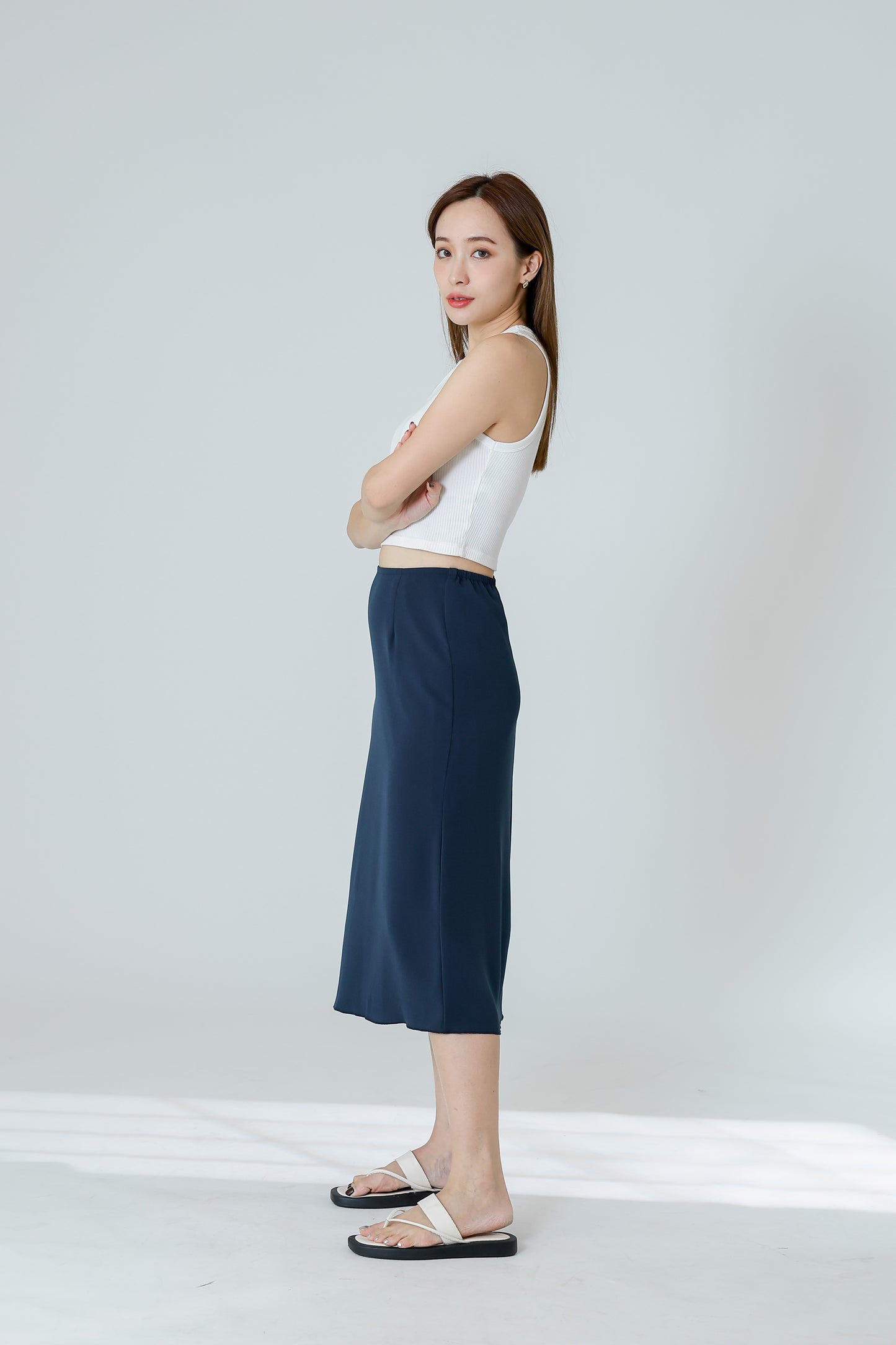 Delphina A Line Skirt - Navy