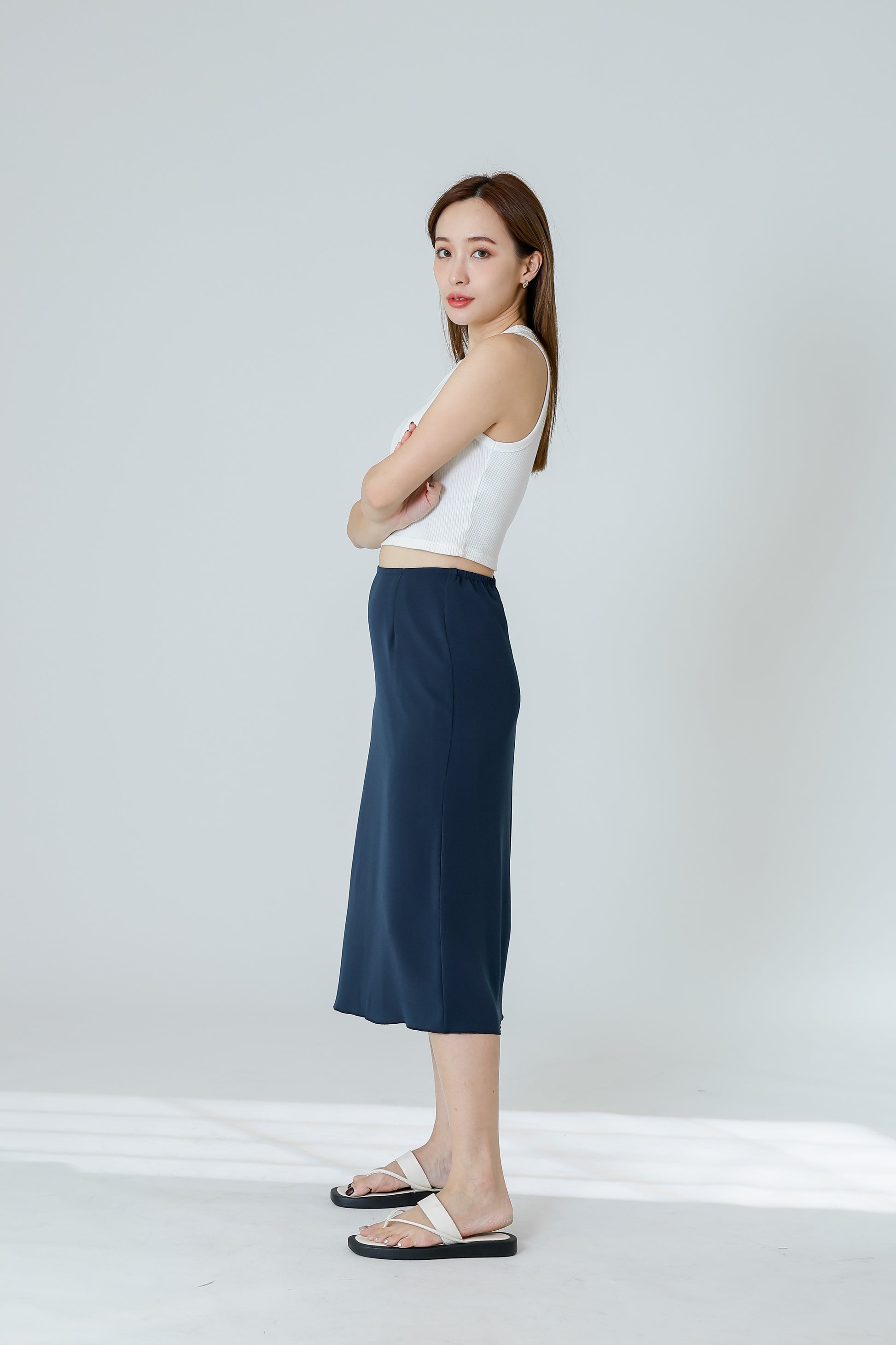 Delphina A Line Skirt - Navy