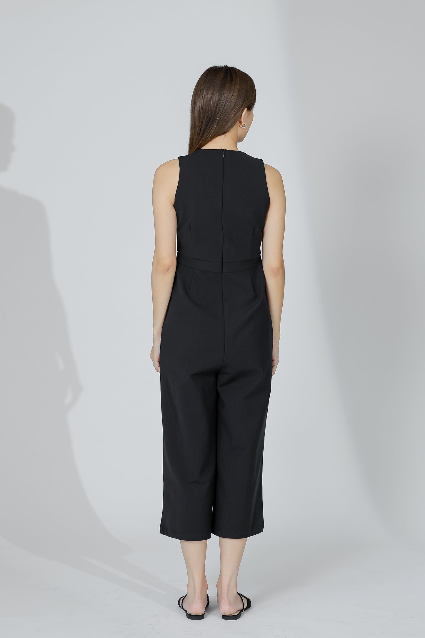 Devon V-Neck Romper - Black