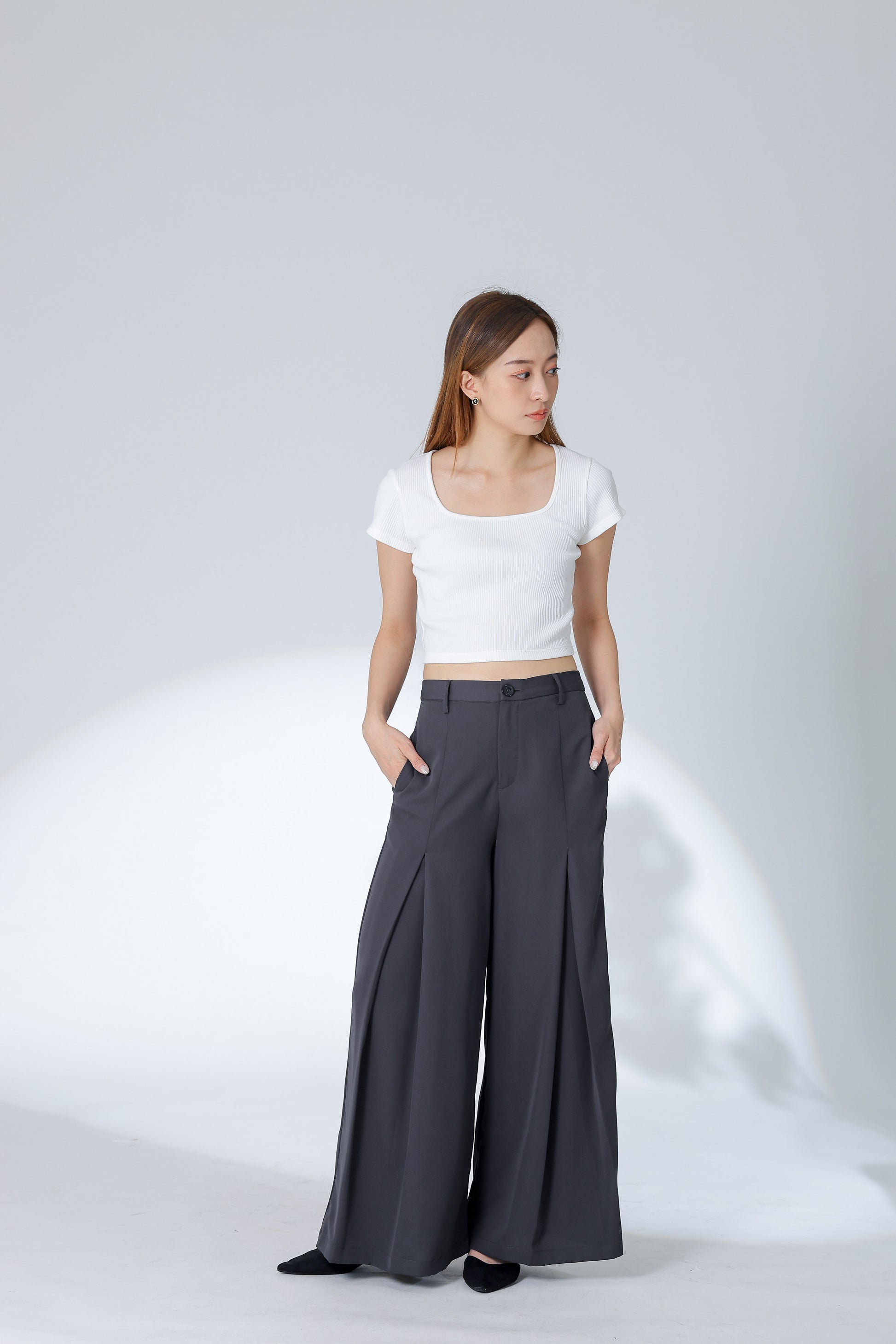 Eden Flared Pants - Dark Grey