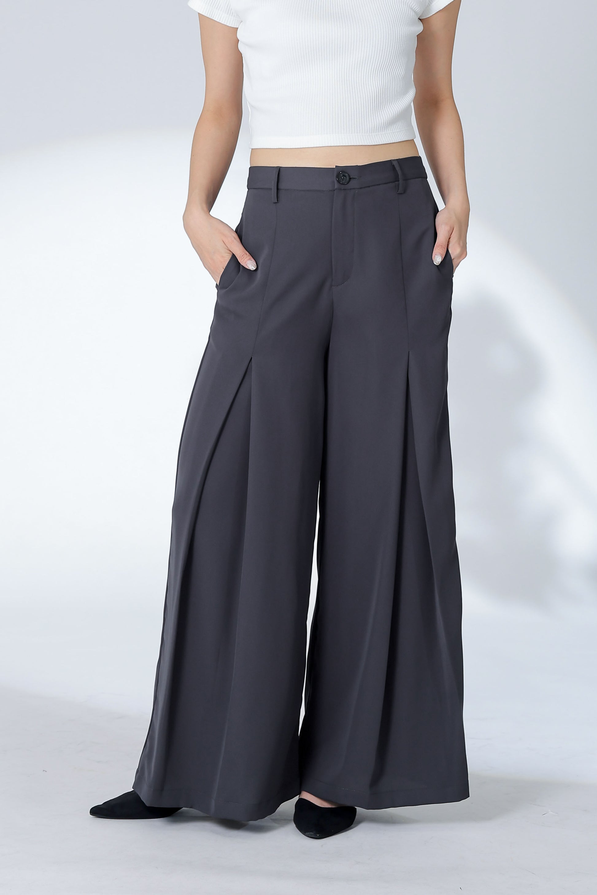 Eden Flared Pants - Dark Grey
