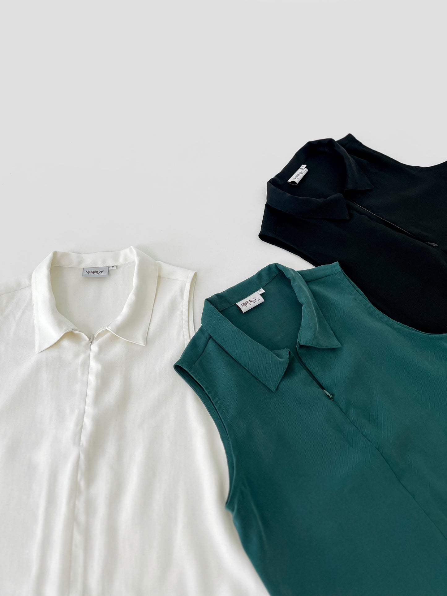 Ella Zip Collar Top - Emerald