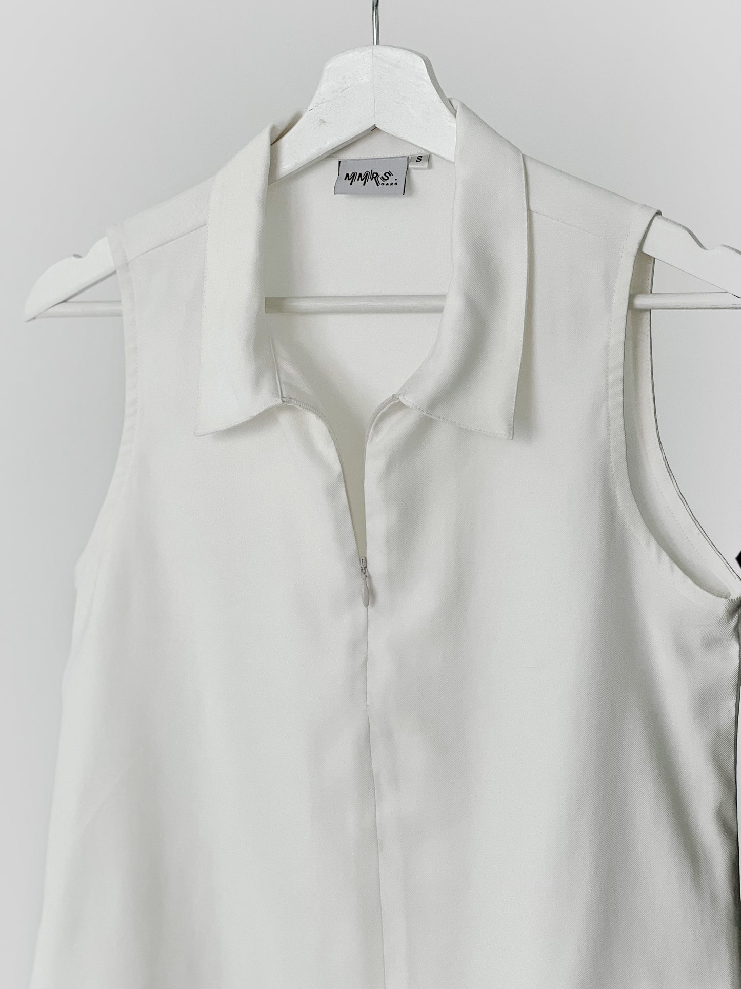 Ella Zip Collar Top - Ivory