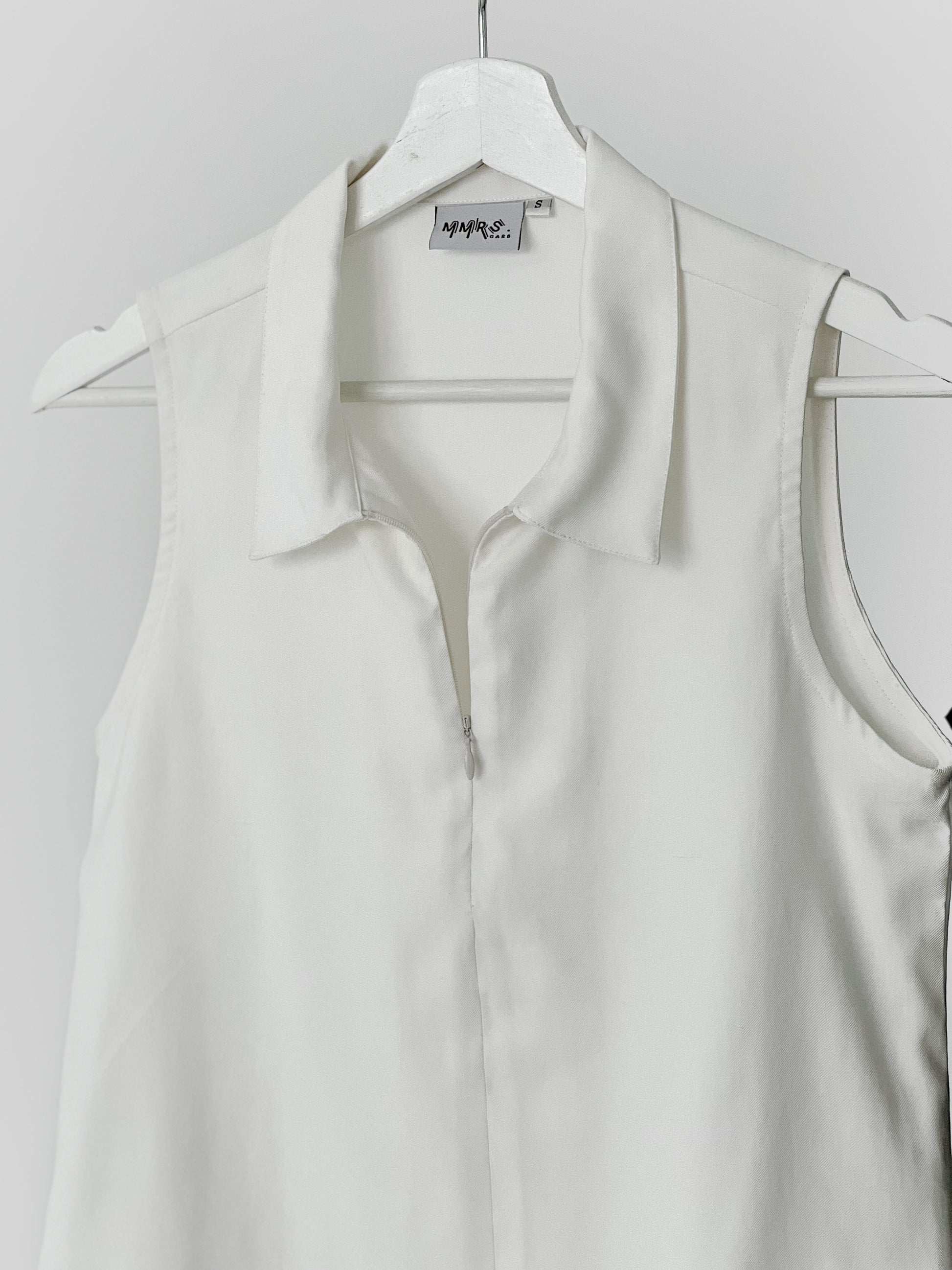 Ella Zip Collar Top - Ivory