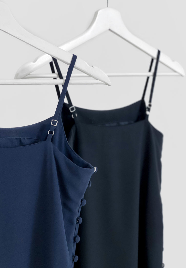 Emily Side Buttoned Dress - Navy