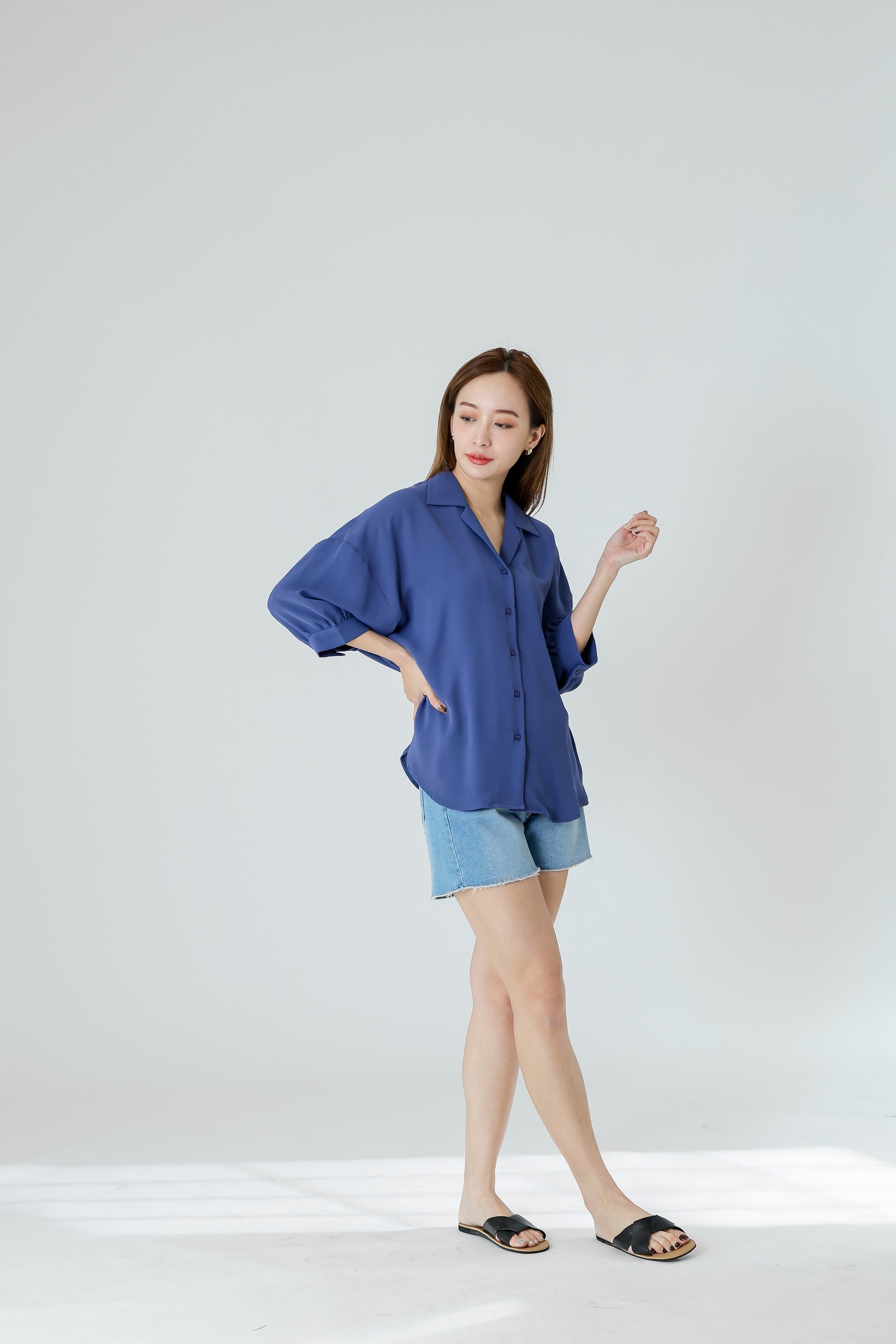 Emmalyn Oversized Shirt - Blue