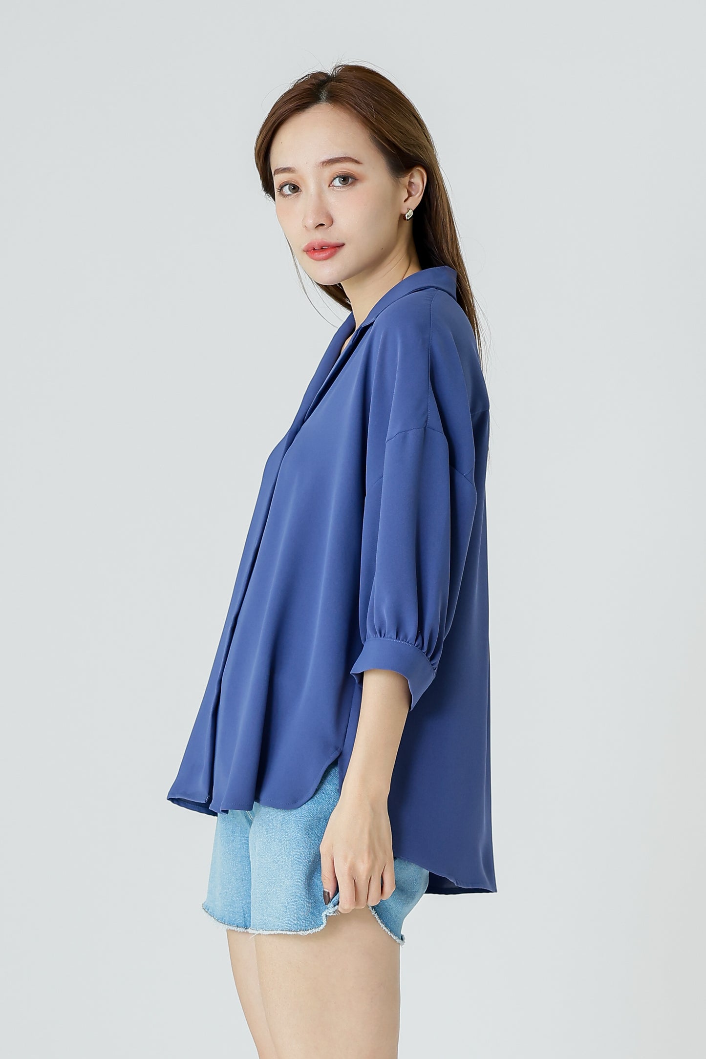 Emmalyn Oversized Shirt - Blue