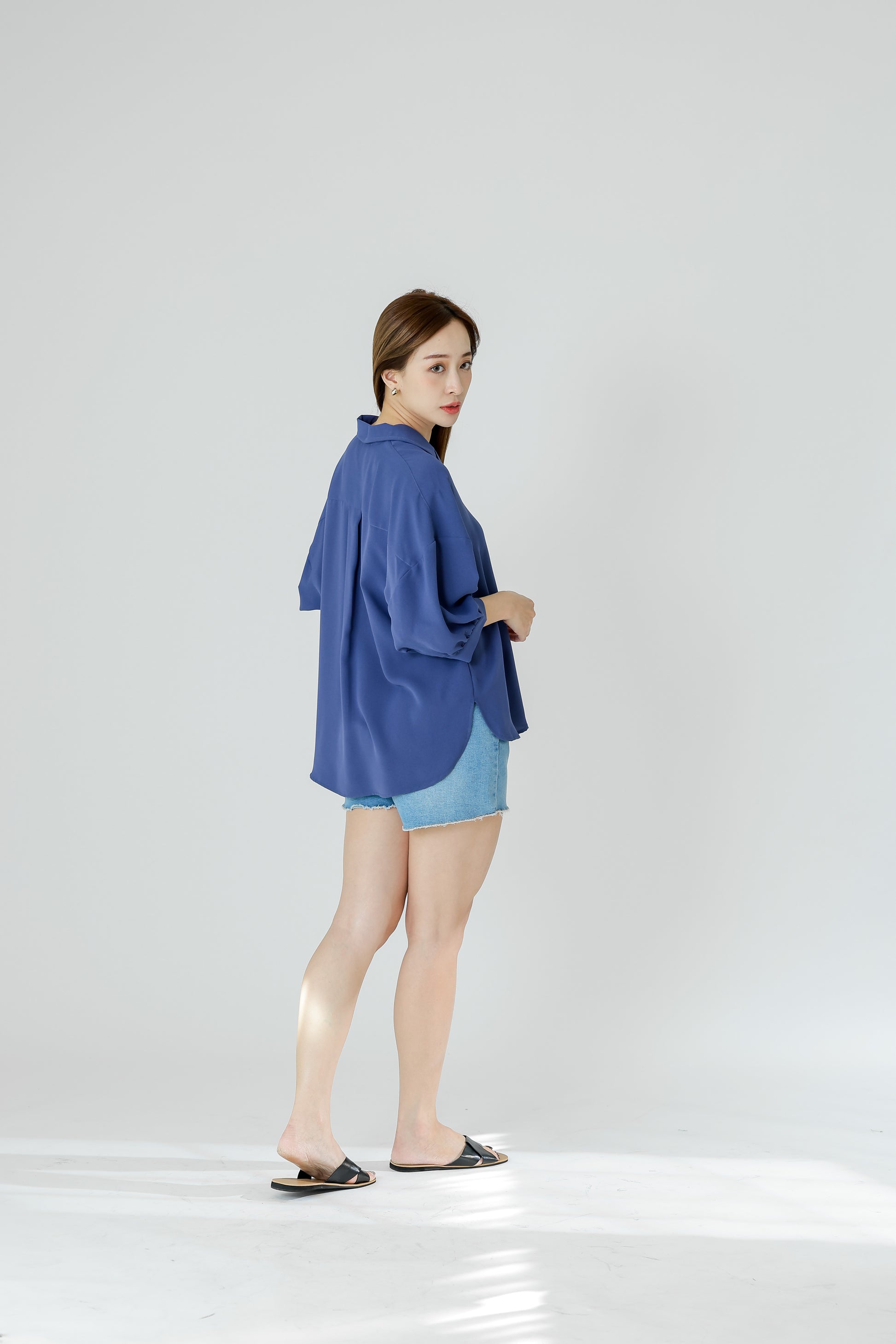 Emmalyn Oversized Shirt - Blue
