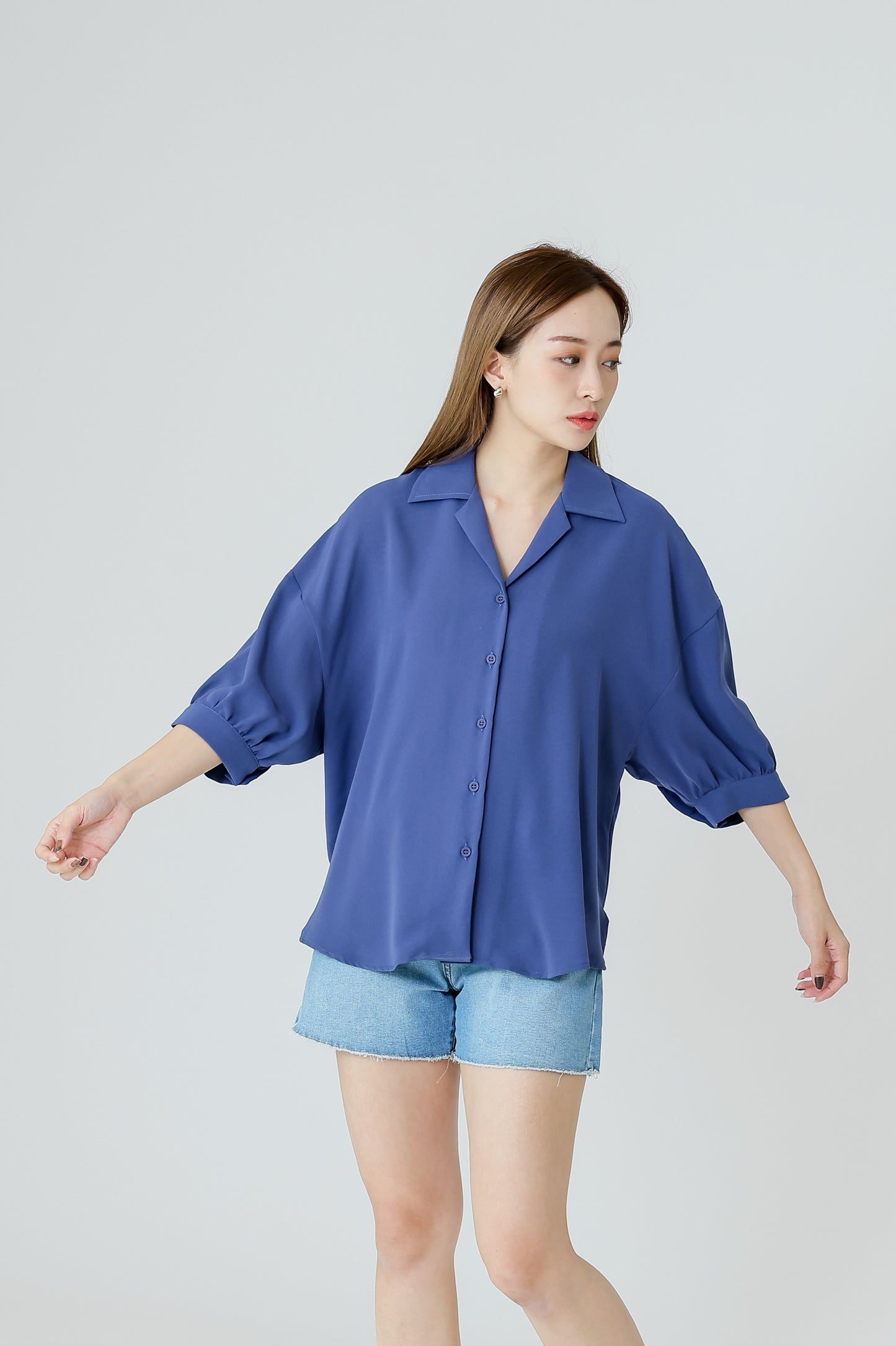 Emmalyn Oversized Shirt - Blue