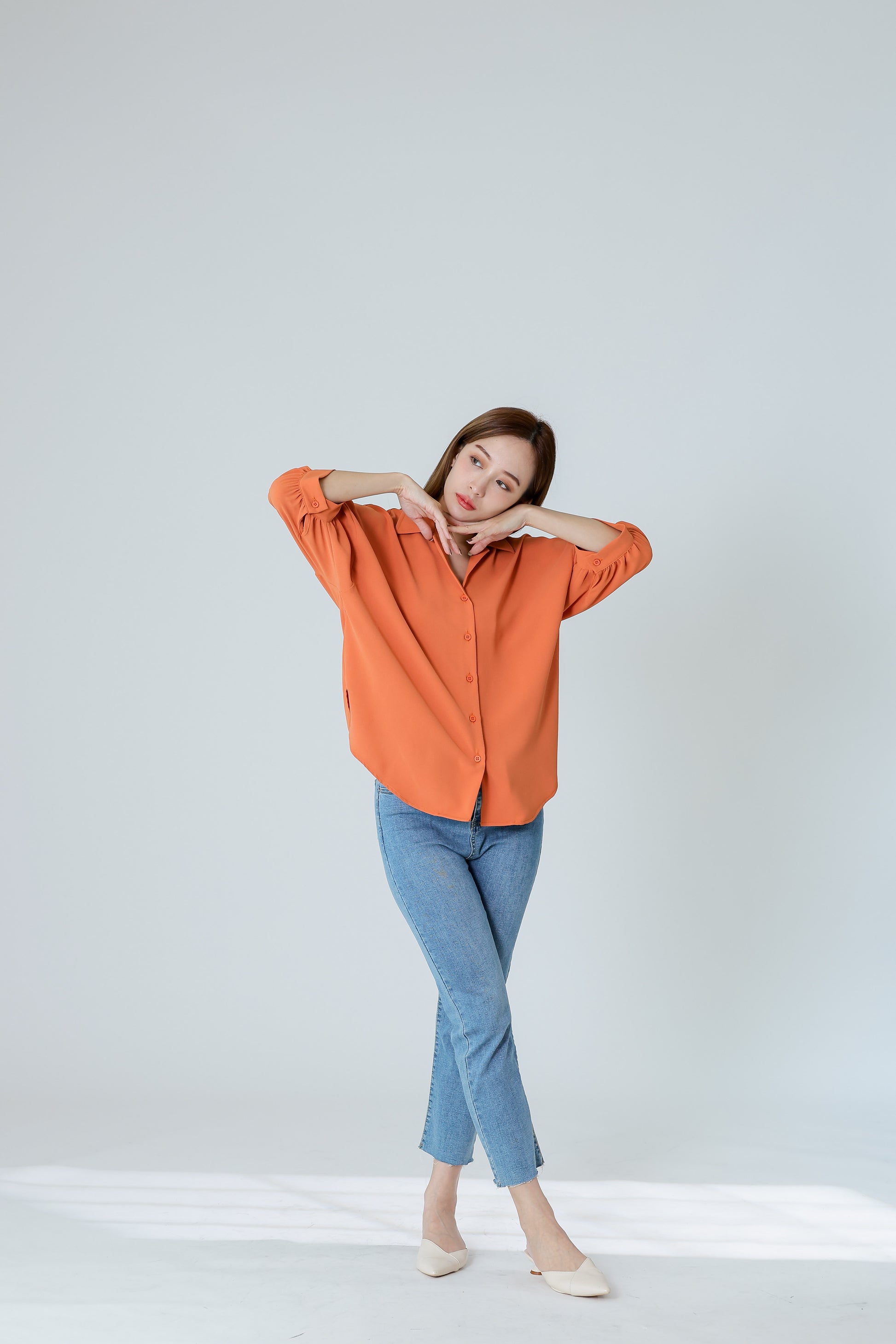 Emmalyn Oversized Shirt - Orange