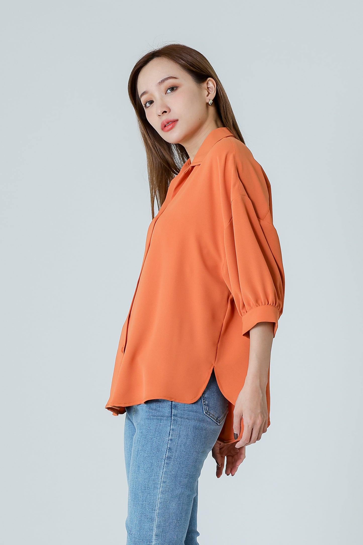 Emmalyn Oversized Shirt - Orange