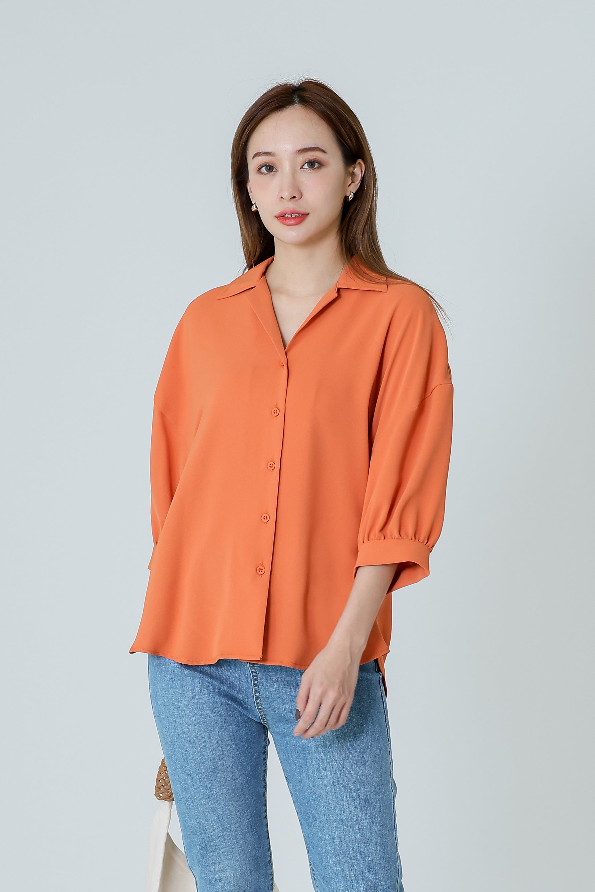 Emmalyn Oversized Shirt - Orange