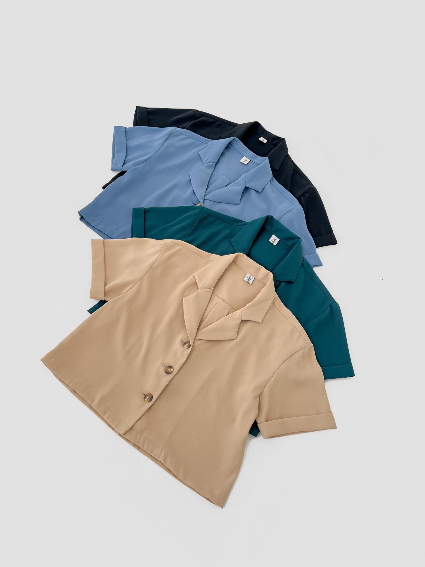 Ennis Notched Collar Top - Khaki