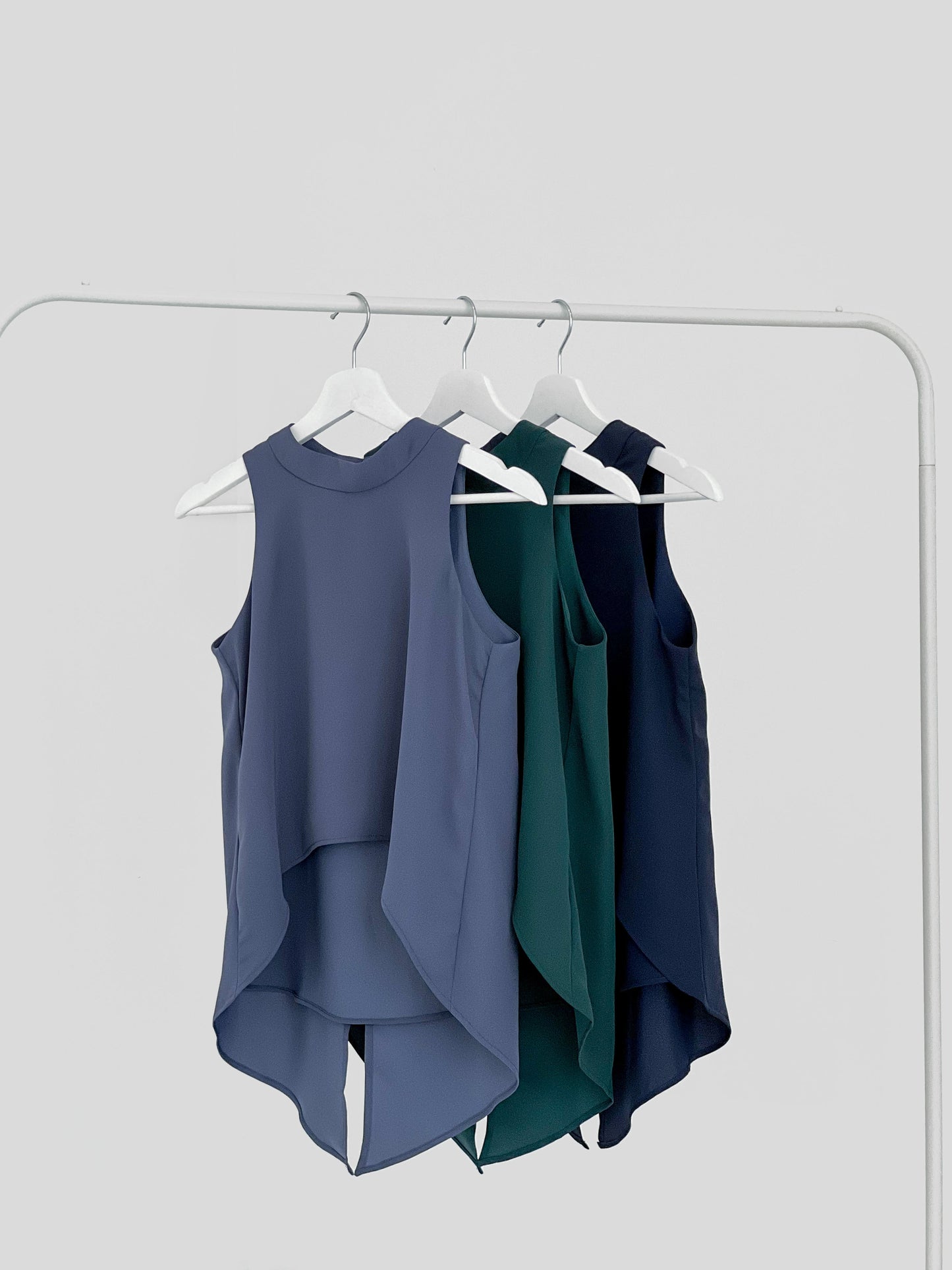 Erinn Mock Neck Asymmetric Top - Emerald