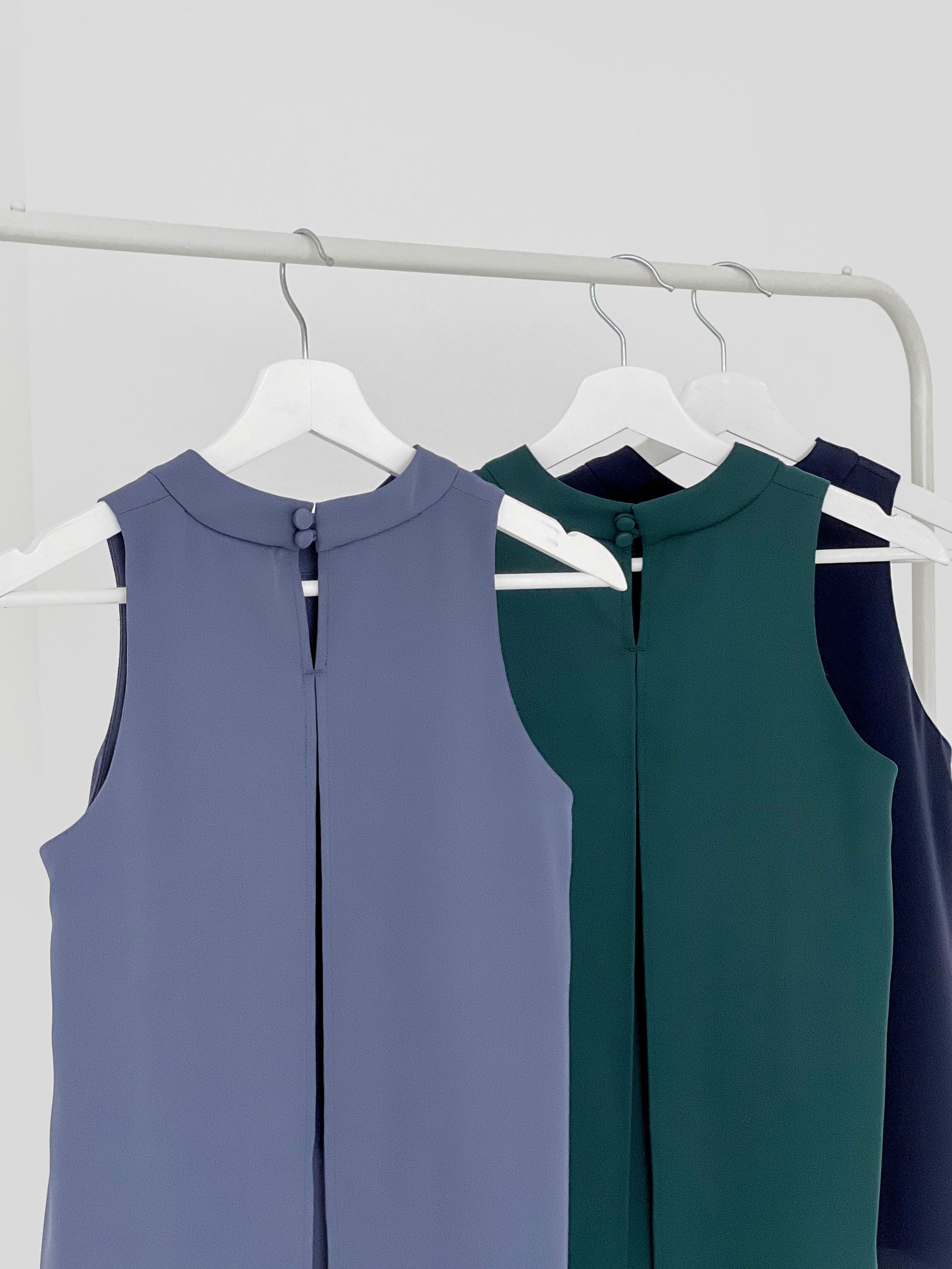 Erinn Mock Neck Asymmetric Top - Navy
