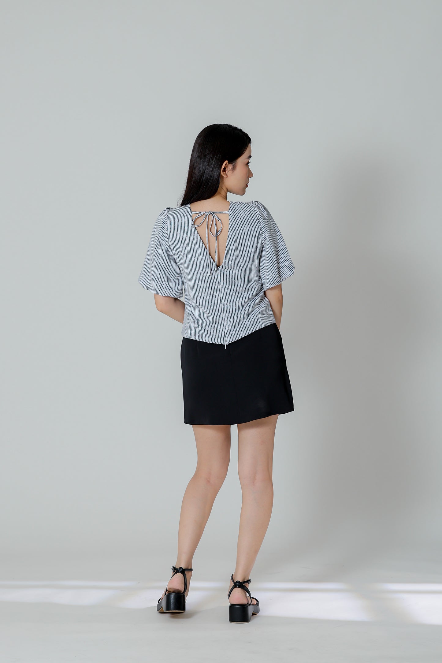 Evalina Lantern Sleeve Blouse - White