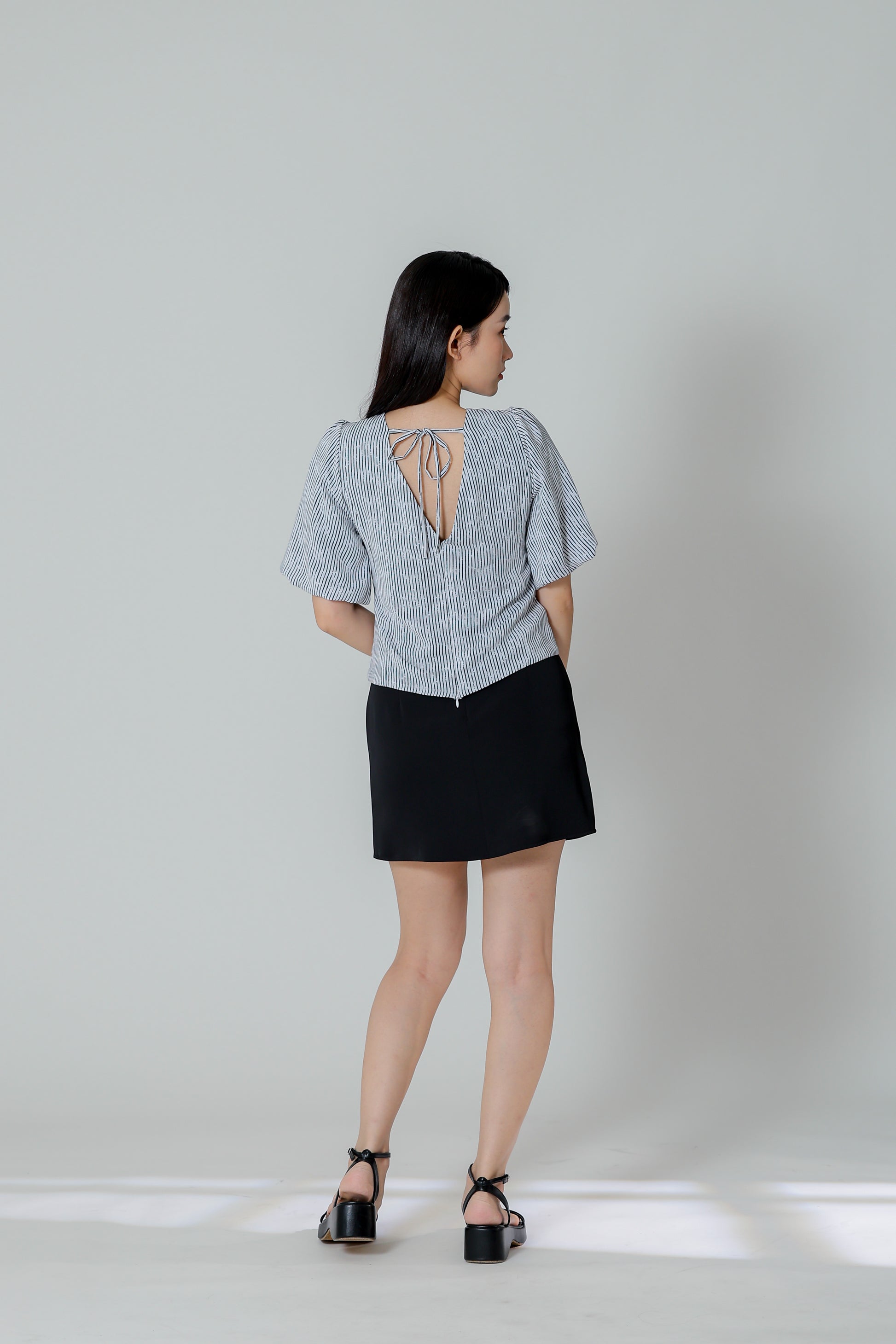 Evalina Lantern Sleeve Blouse - White