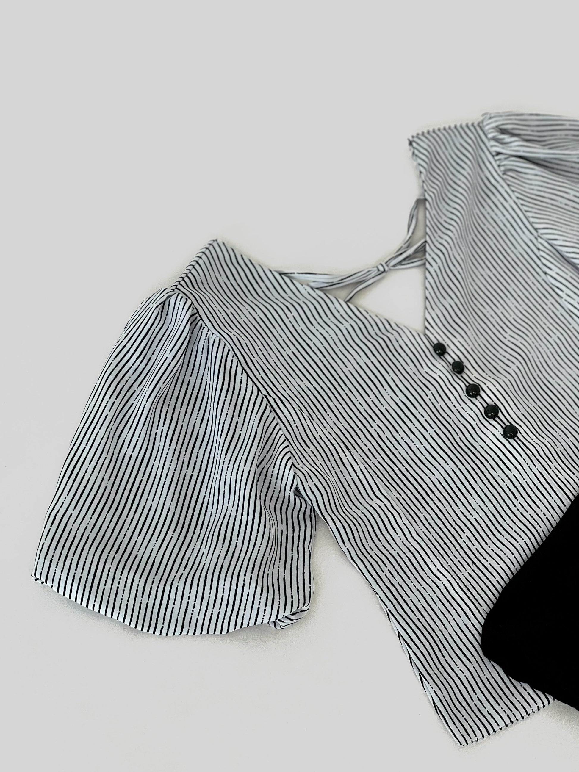 Evalina Lantern Sleeve Blouse - White